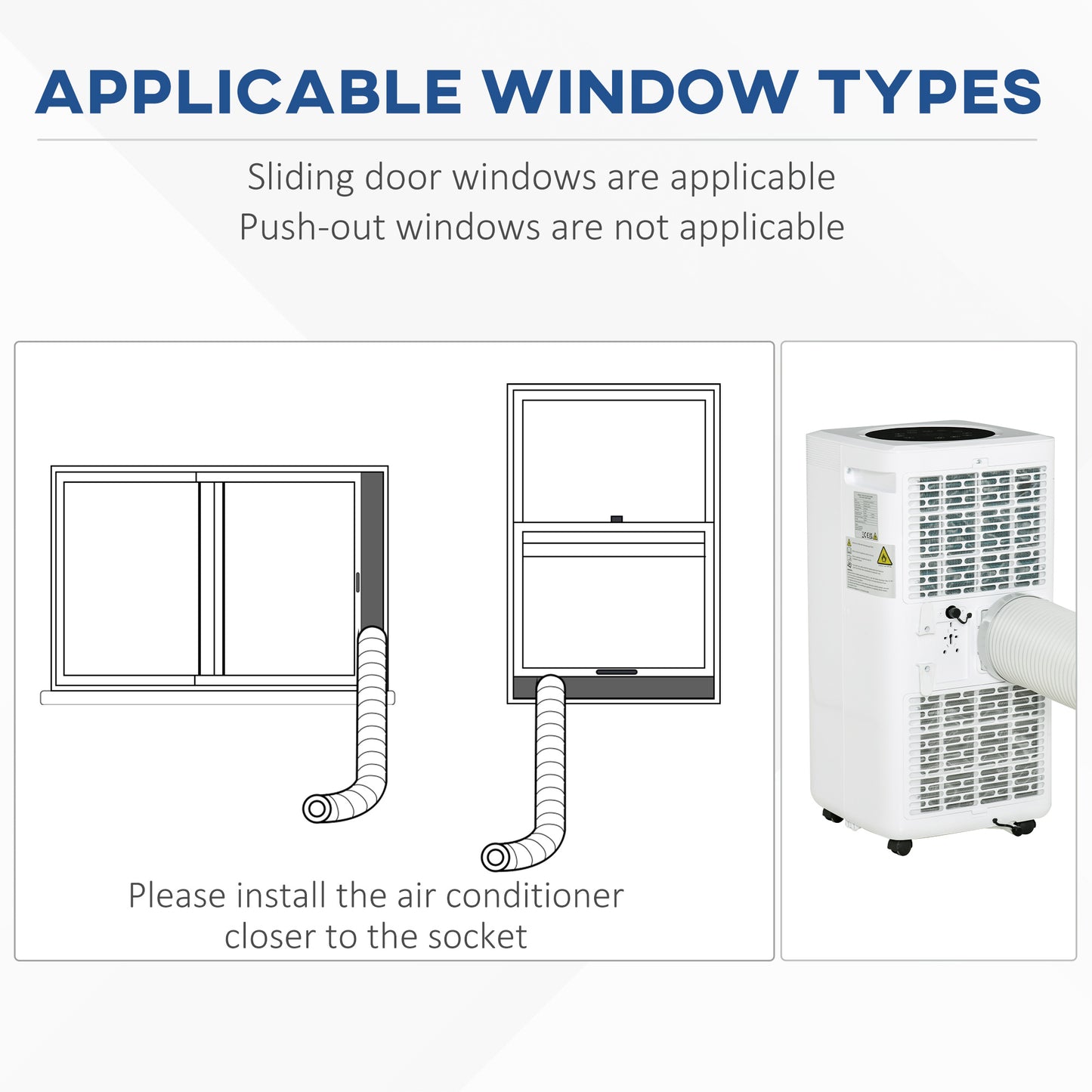 Air Conditioner Portable AC Unit for Cooling Dehumidifying Ventilating with Remote Controller, LED Display, Timer, for Bedroom, White 10000 BTU