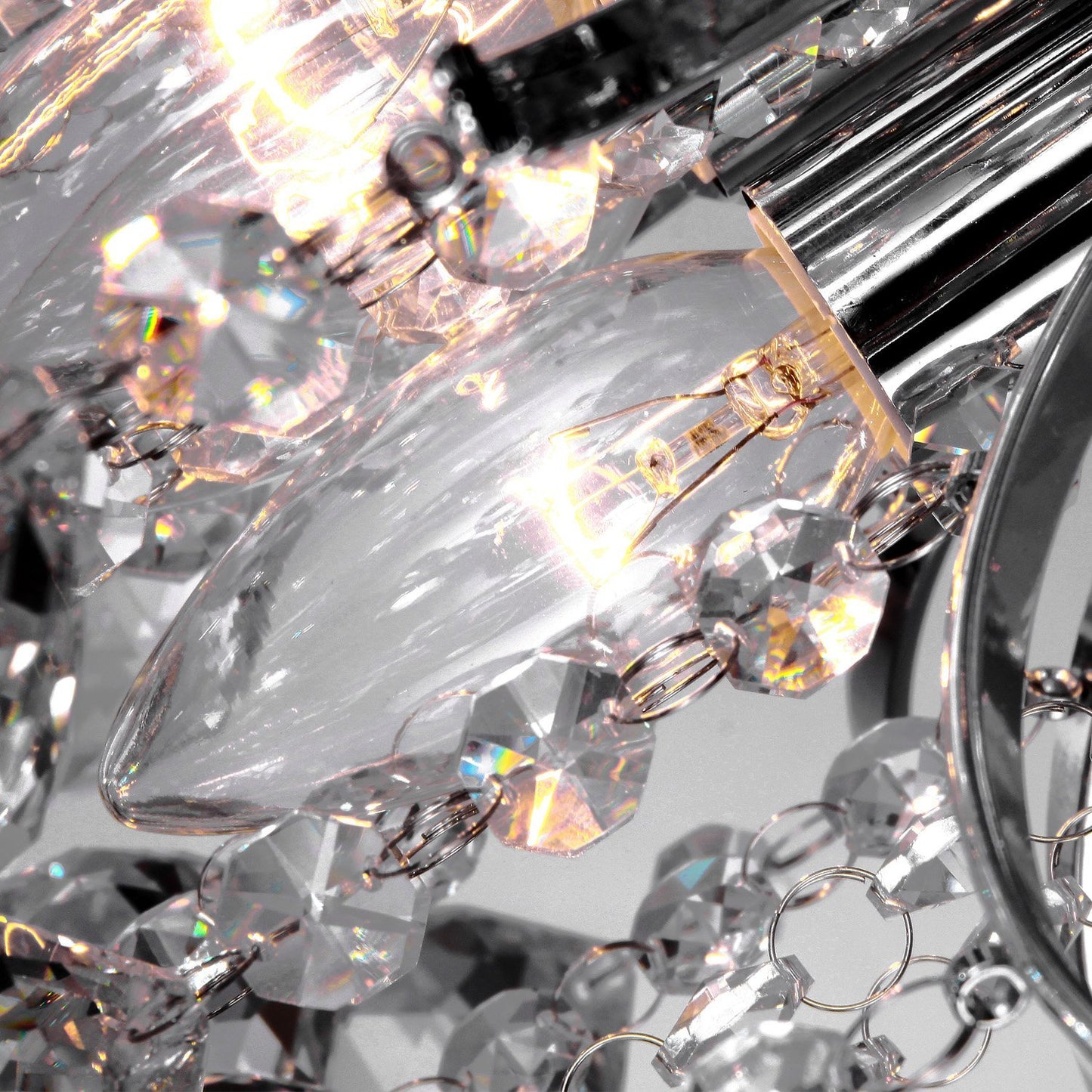 3 Lights Modern Style Ceiling Chandelier Pendant Crystal Light w/ Transparent K9 Crystal Droplets D40 X 28H (CM)
