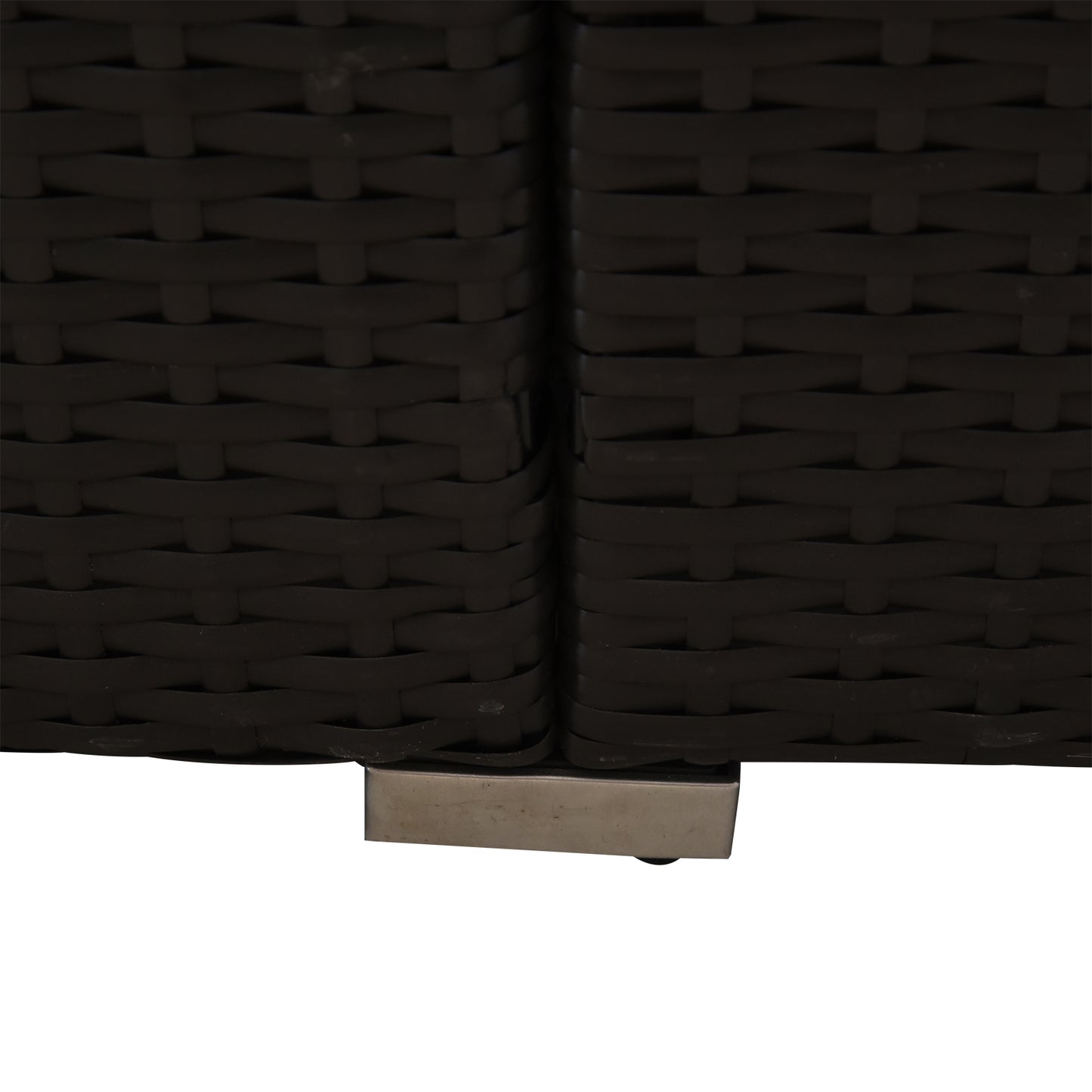 Outsunny 3PC Rattan Sun Lounger Garden Outdoor Wicker Recliner Bed Side Table Set Patio Furniture Dark Coffee