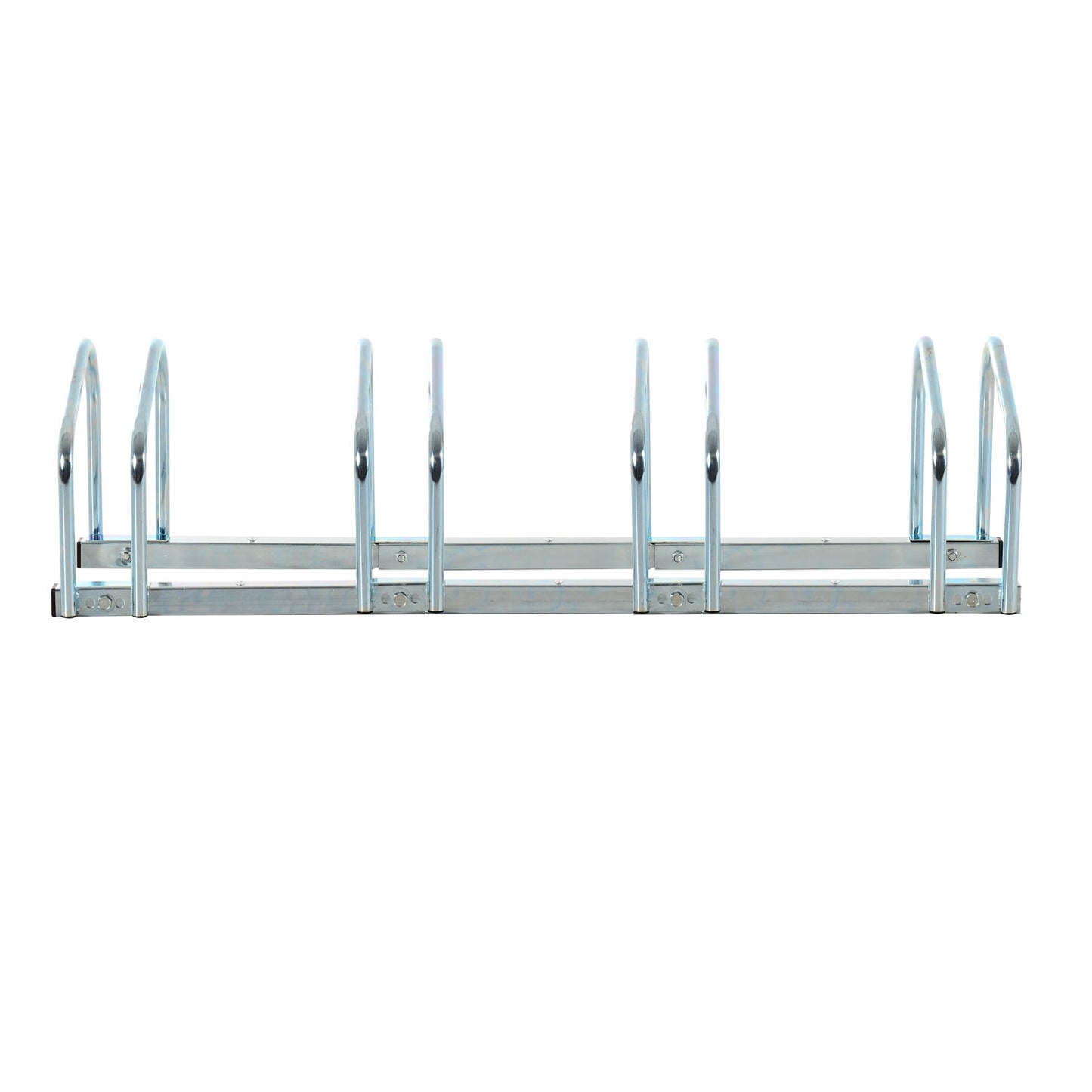 4-Bike Floor Cycle Stand Storage Organiser Rack Silver