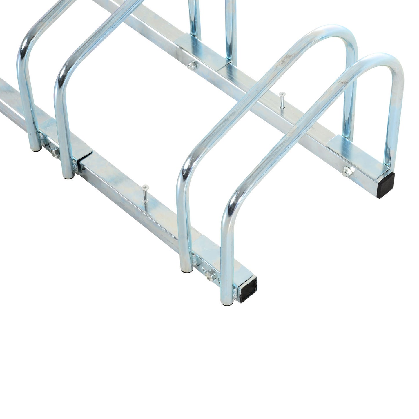 5-Bike Floor Parking Stand Silver