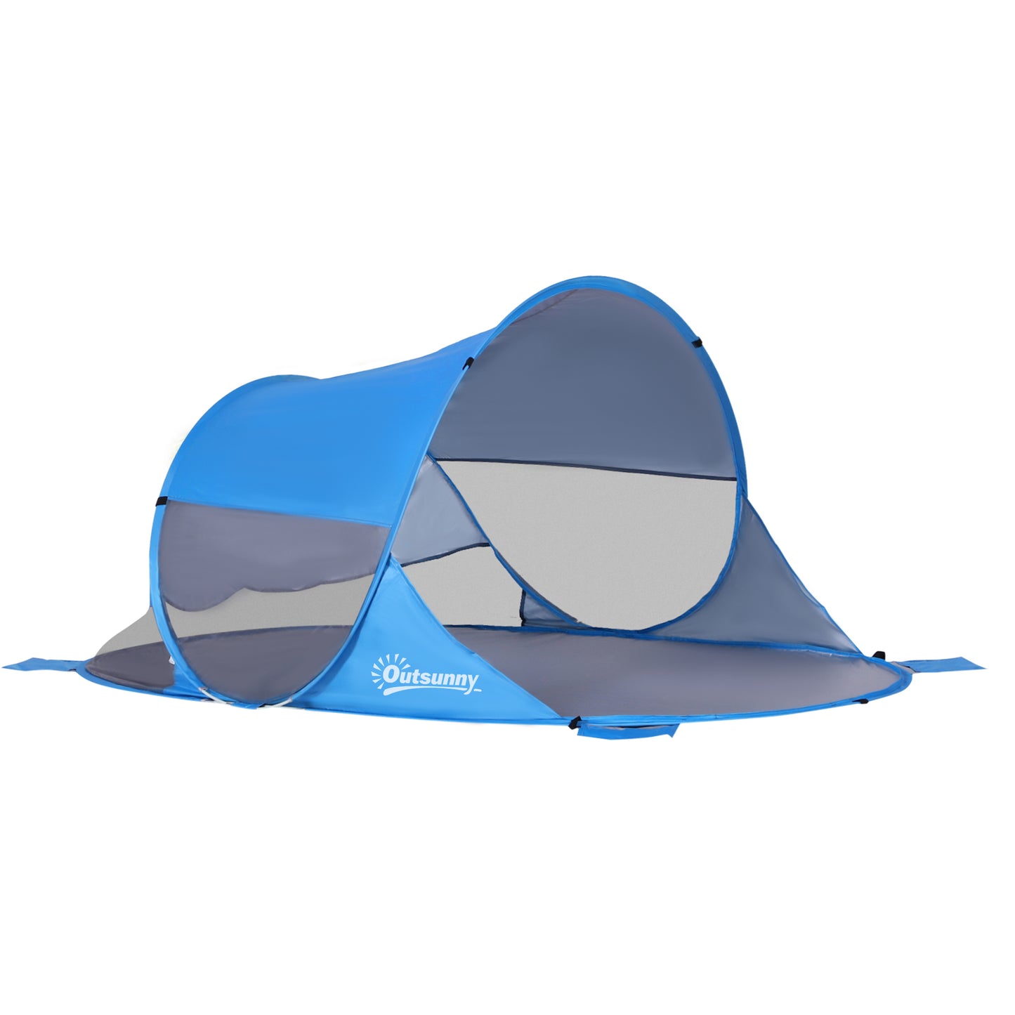 Outsunny 1-2 Person Pop up Tent Beach Tent Hiking UV 30+ Protection Patio Sun Shelter Portable Automatic - Blue