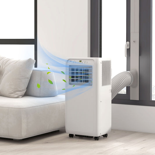 7,000 BTU Mobile Air Conditioner for Room up to 15m², with Dehumidifier, 24H Timer, Wheels, Window Mount Kit