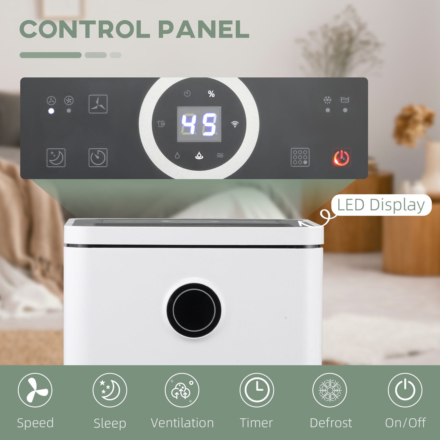 2500ML Portable Quiet Dehumidifier with WiFi Smart App Control, Electric Moisture Air Dehumidifier for Home Laundry Basement 10L/Day