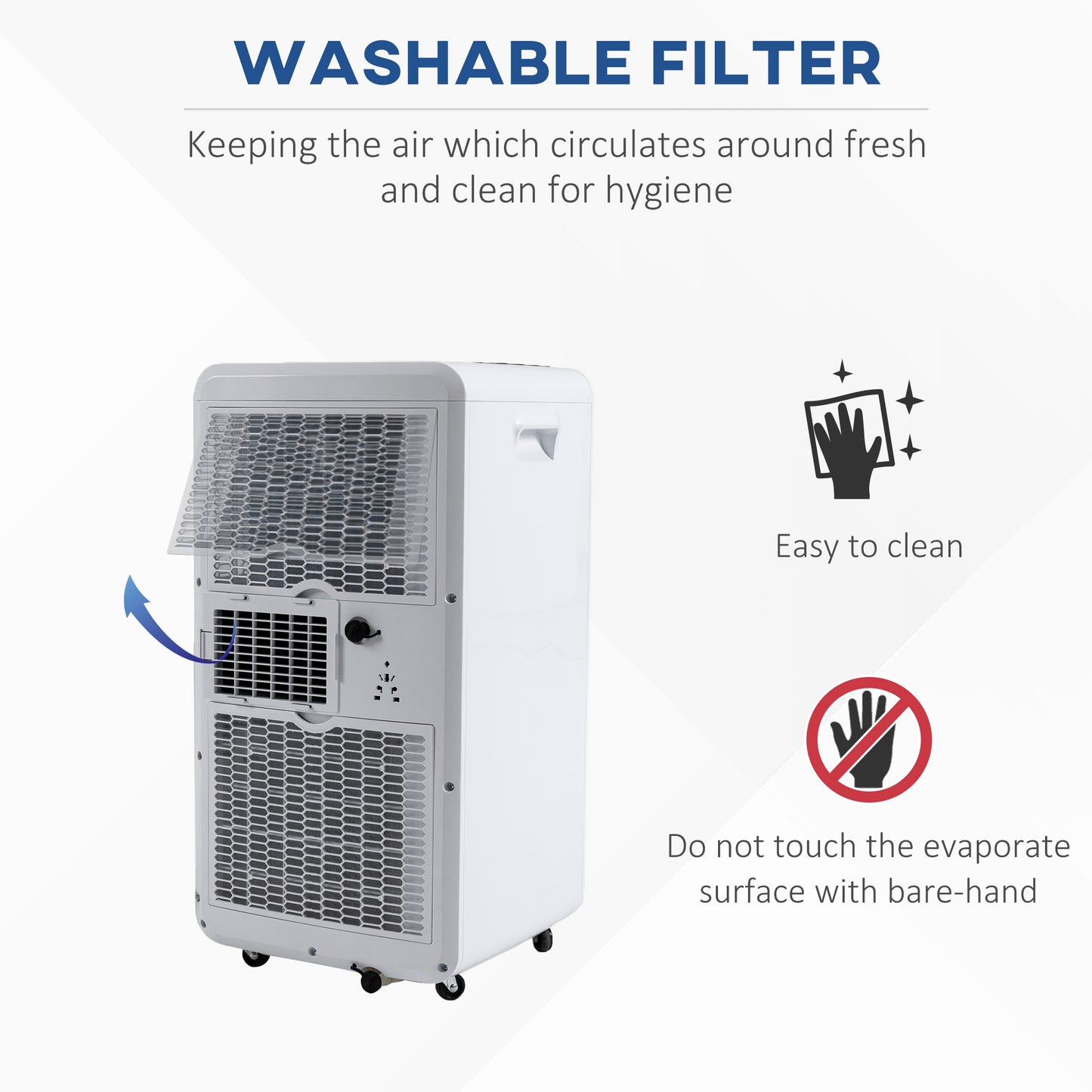 Mobile Portable Air Conditioner Cooling Dehumidifying Ventilating Ac Unit w/ Remote Controller, LED Display, Timer, White 10000 BTU