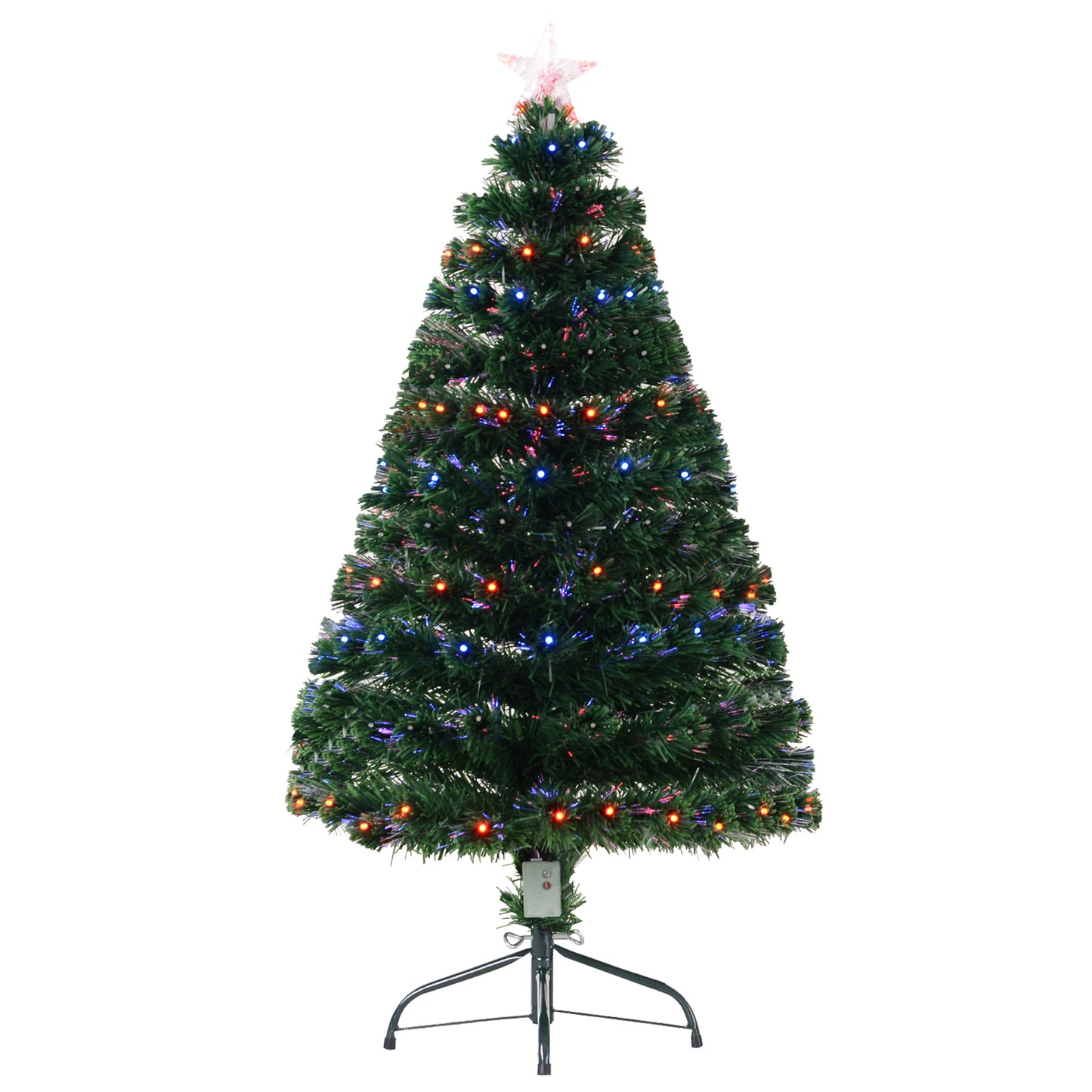 4ft Pre Lit Christmas Tree Artificial Tree with Multi-Coloured Fibre Optic LED Light 4ft - 120cm
