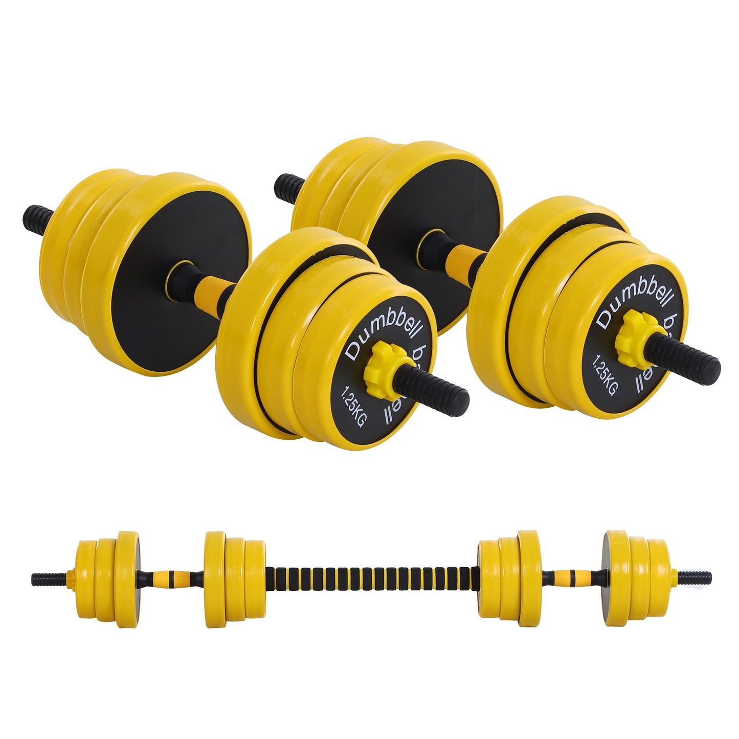 25KGS Dumbbell & Barbell Adjustable Set Plate Bar Clamp Rod Home Gym Sports Area Exercise Ergonomic