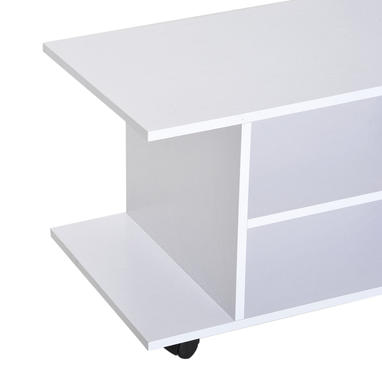 TV Stand With Shelves -White