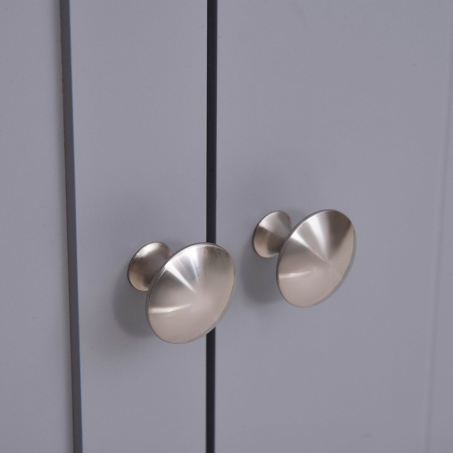 Kleankin Vanity Unit Under Sink Bathroom Storage Cabinet w/ Adjustable Shelf Handles Drain Hole Cabinet Space Saver Organizer 60x60cm - White & Grey