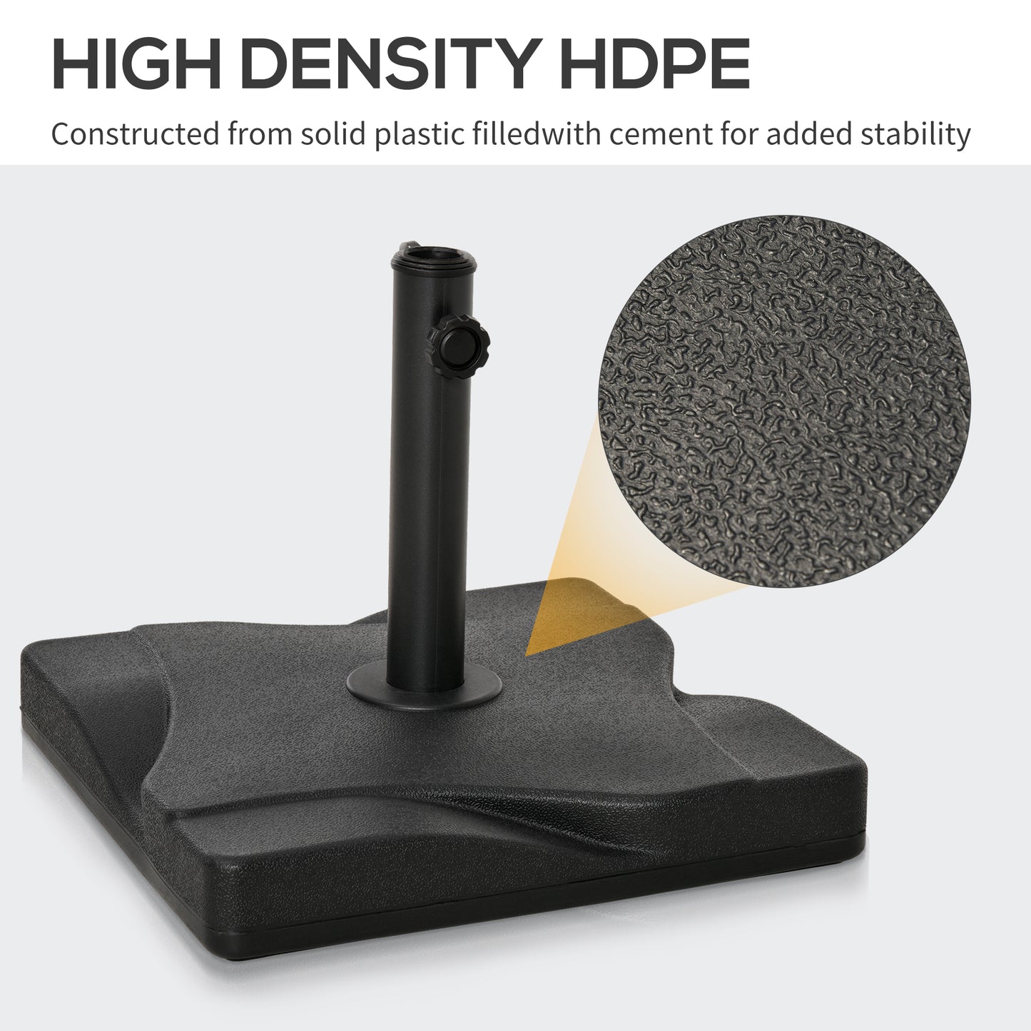 Outsunny Square Cement Parasol Base Umbrella Weight Stand Black