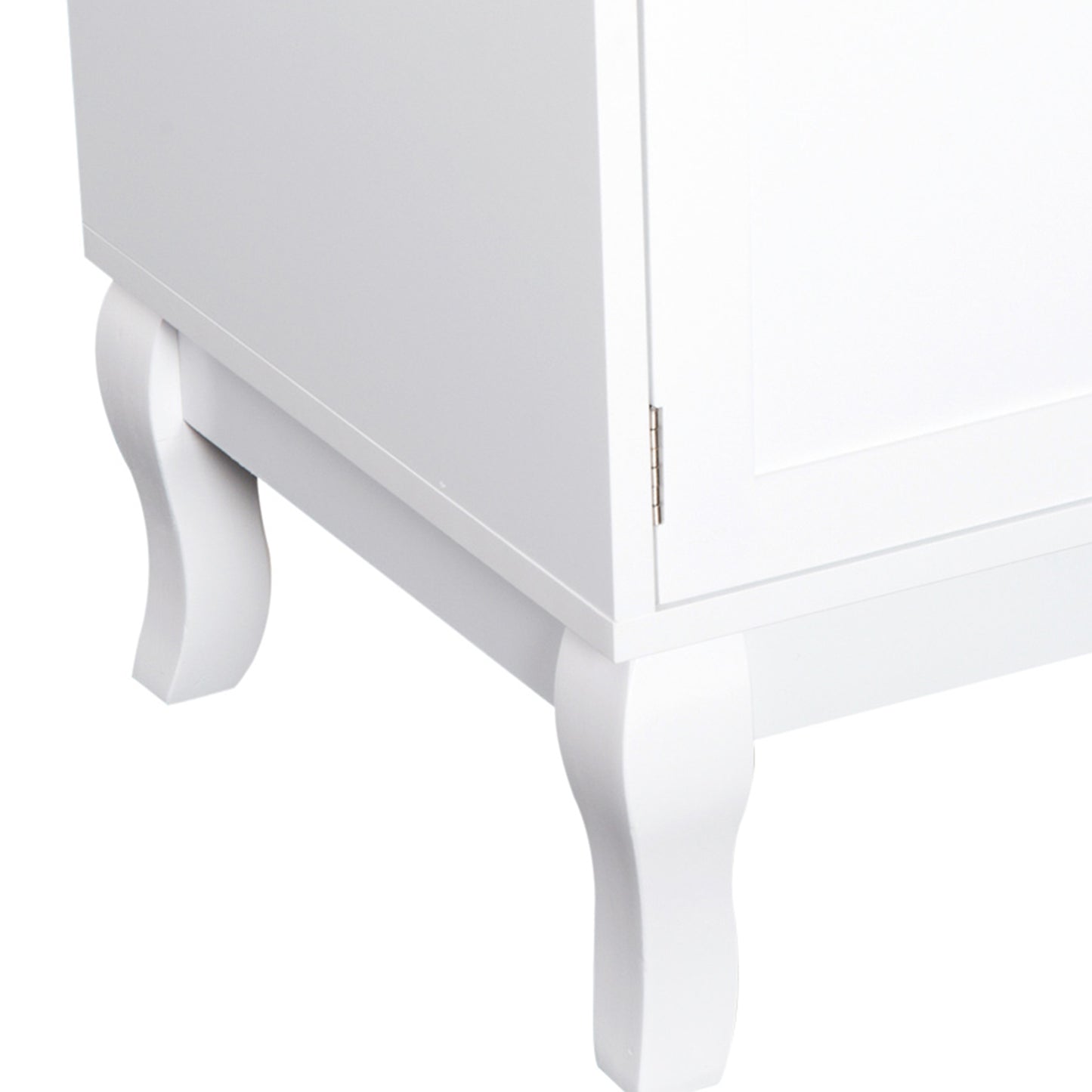 TV Stand Unit Corner Table Cabinet Centre, MDF-Ivory White