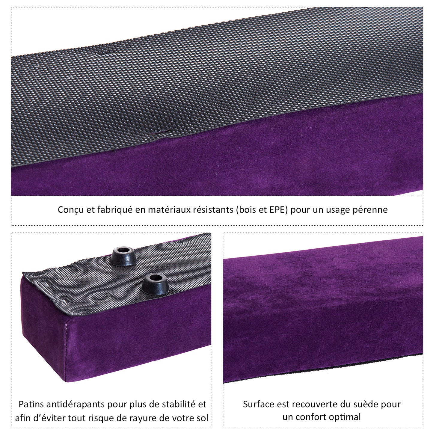 Gymnastics Balance Beam Fitness Trainer, 2.1 m-Purple