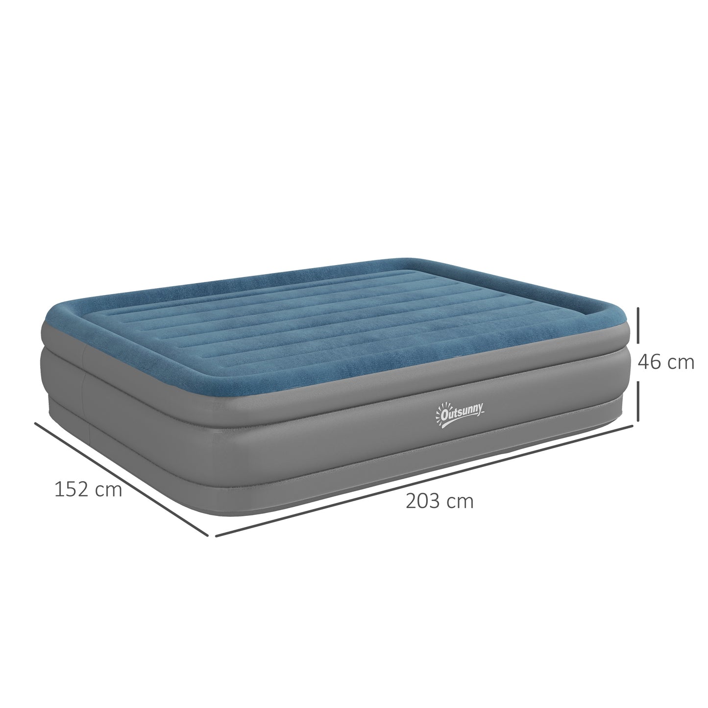 Outsunny Queen-Size Inflatable Mattress, with Built-In Electric Pump and Bag