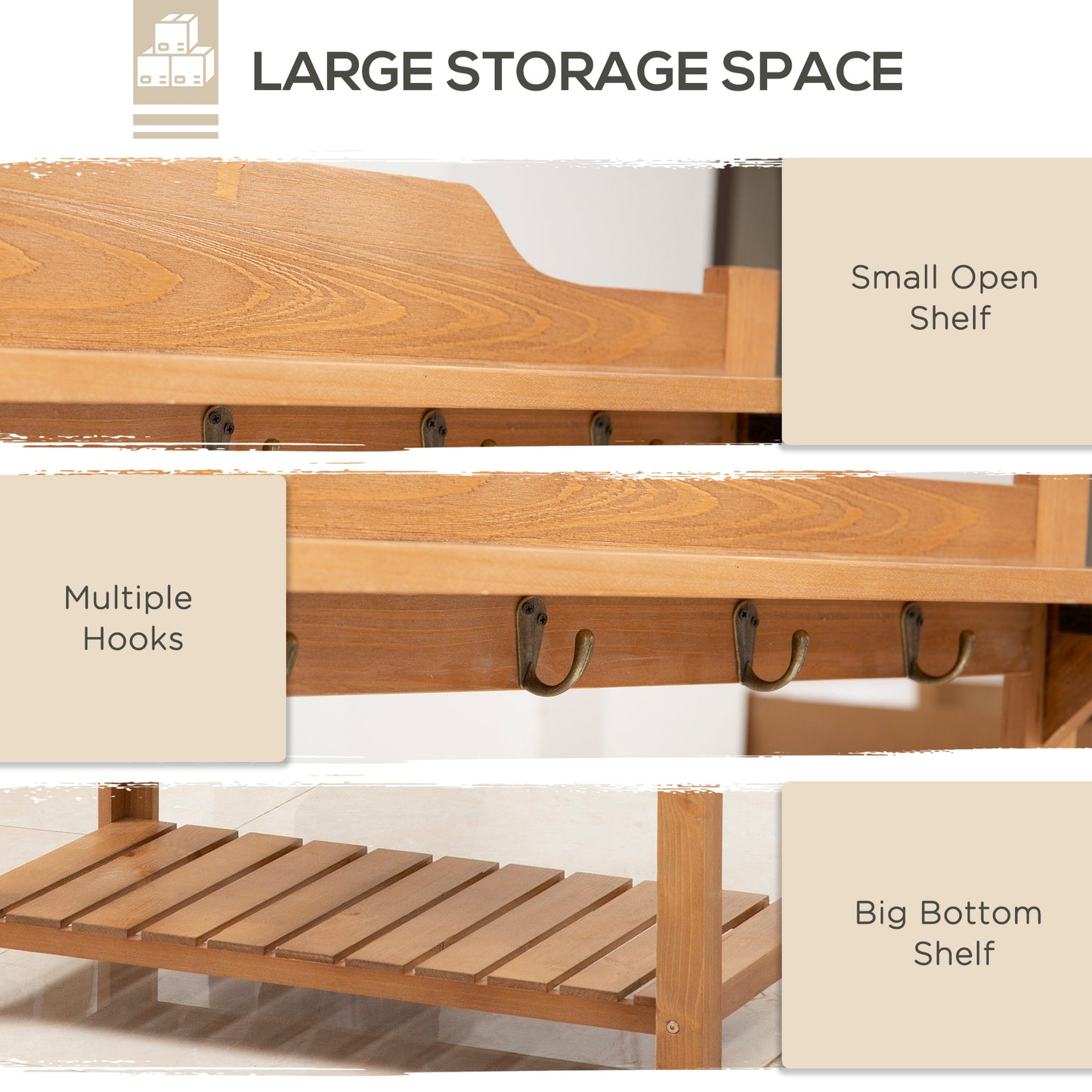 Outsunny Wooden Spacious Garden Potting Table with Large Storage Space Galvanized Metal Workstation Sink Shelves 80L x 42W x 142H cm