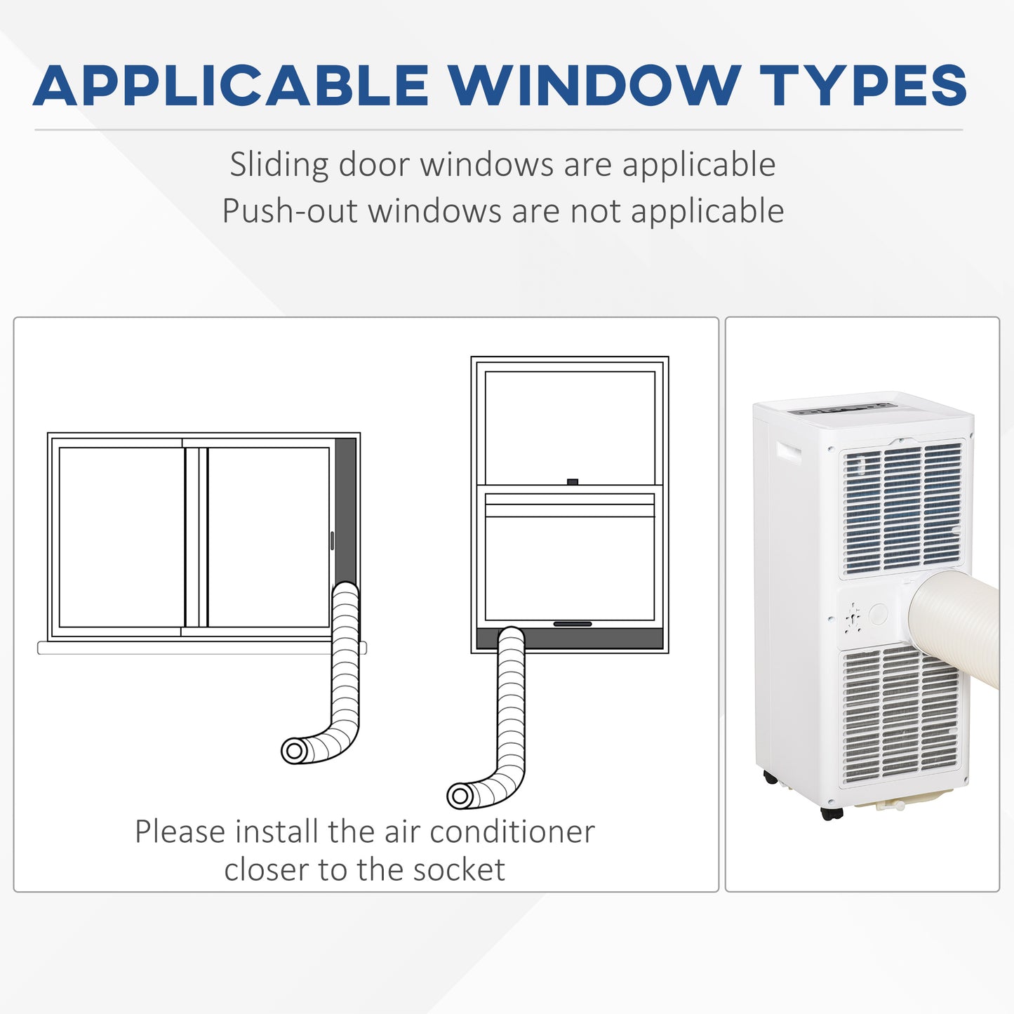 Mobile Air Conditioner White W/ Remote Control Cooling Dehumidifying Ventilating - 650W