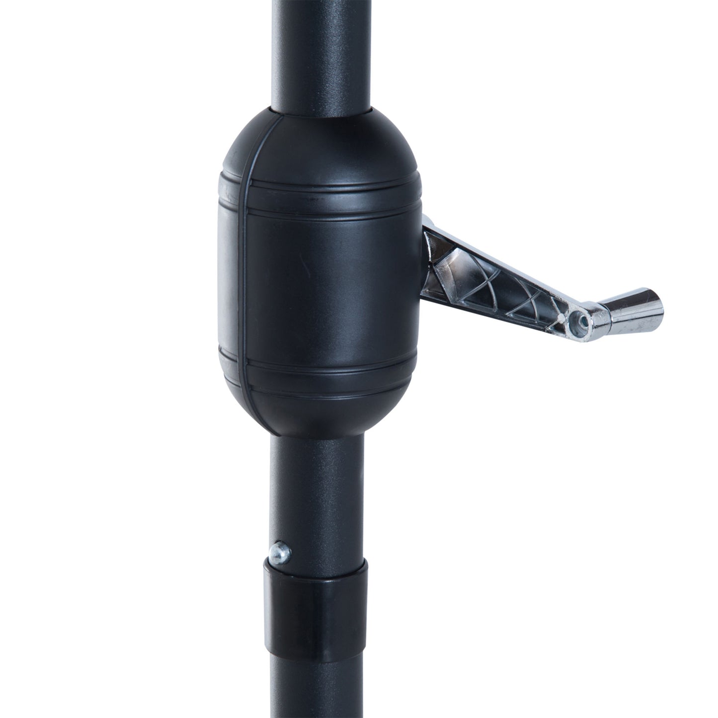 Outsunny 3 m Half Round Umbrella Parasol-Grey Polyester/Aluminum