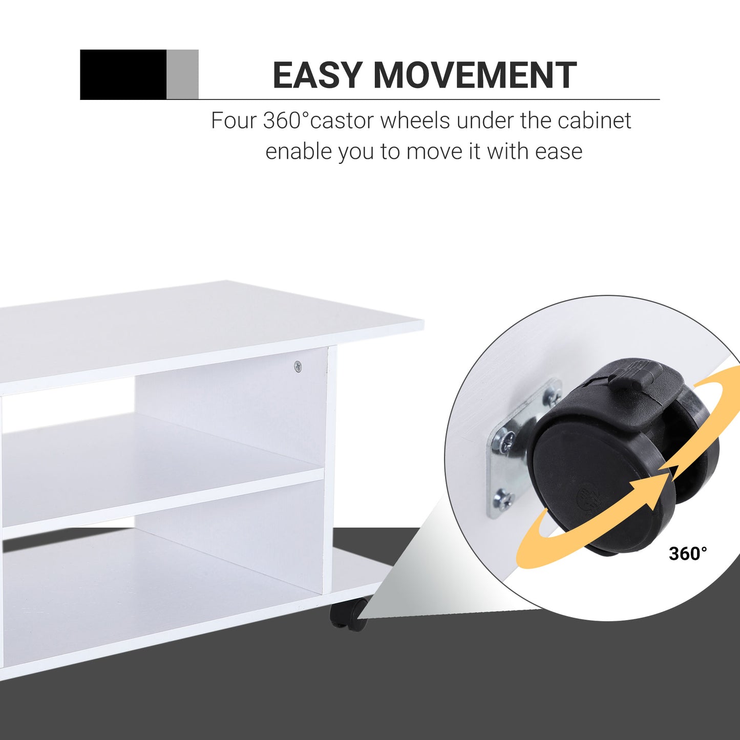 TV Stand With Shelves -White