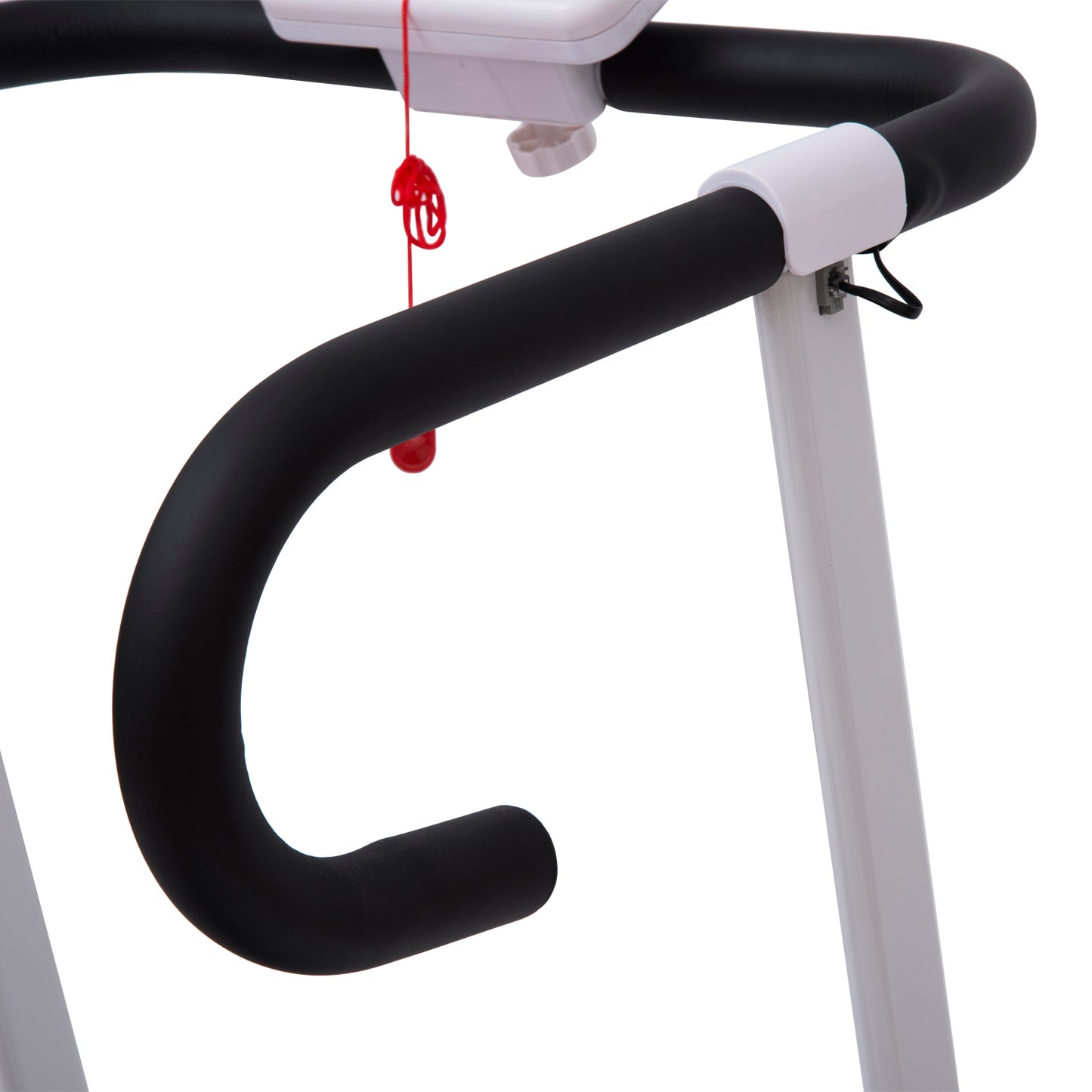 Steel Folding Motorized Home Treadmill With LCD Monitor White