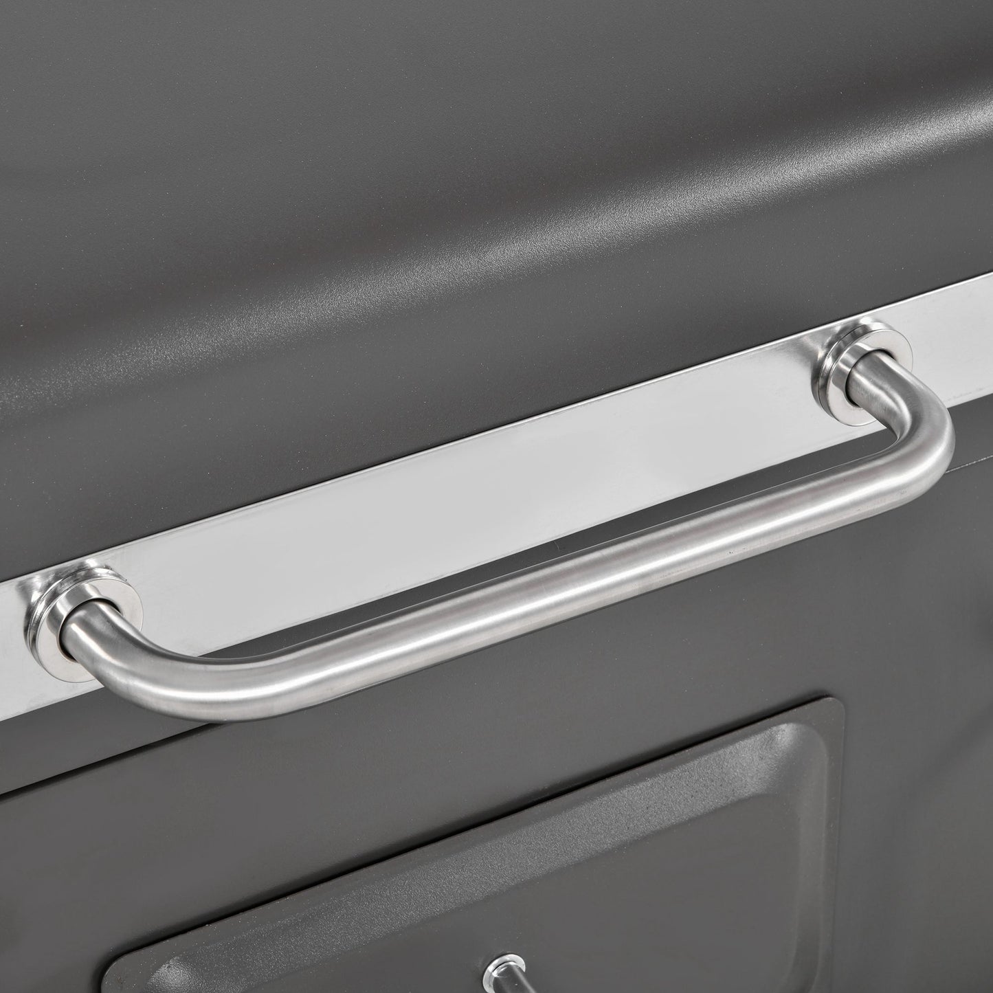 Outsunny Charcoal Grill BBQ Trolley Backyard Garden Smoker Barbecue w/ Shelf Side Table Wheels Built-in Thermometer