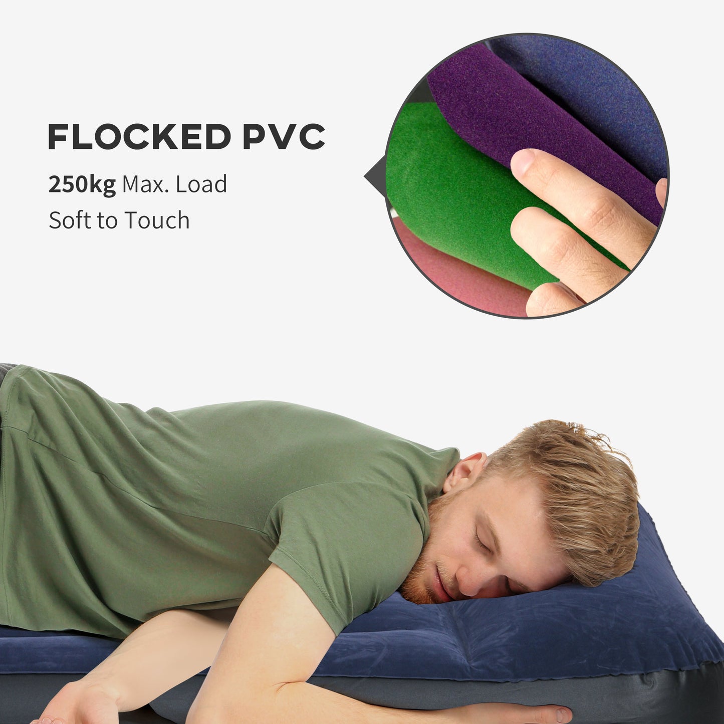 Outsunny Queen Air Bed with Built-in Electric Pump and Integrated Pillow