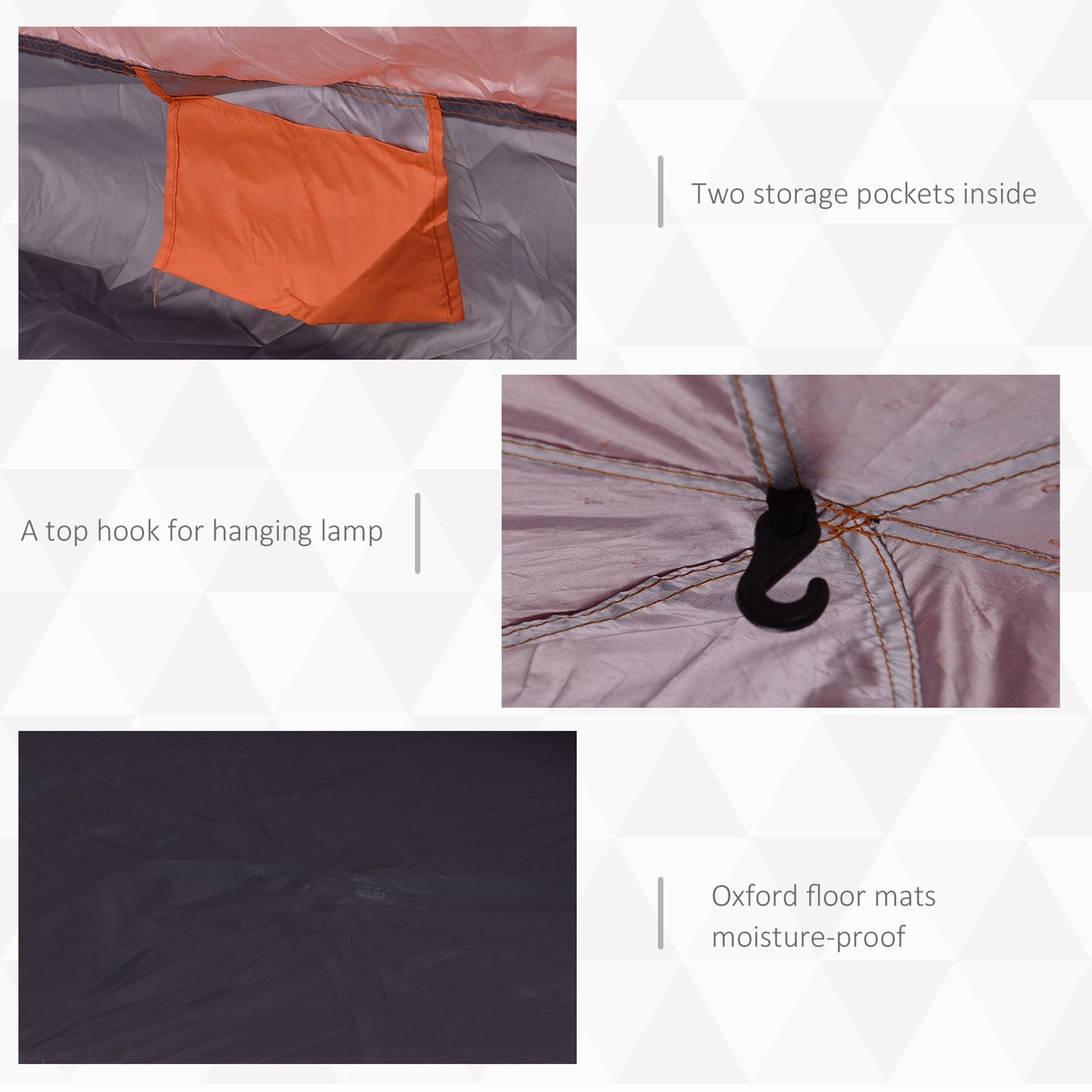 Outsunny Six Man Hexagon Pop Up Tent Camping Festival Hiking Shelter Family Portable