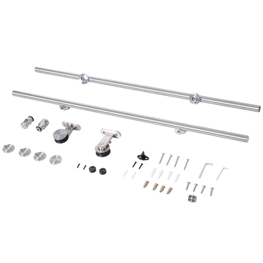 35-45mm Track Stainless Steel Sliding Door Kit Silver