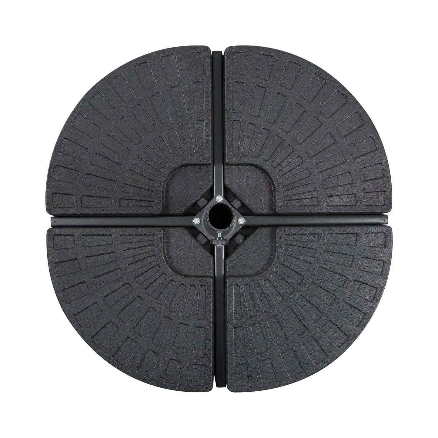 Outsunny 4 Piece Portable Round Parasol Base Umbrella Cross Stand Weights Holder Sand or Water Filled Outdoor Garden Patio