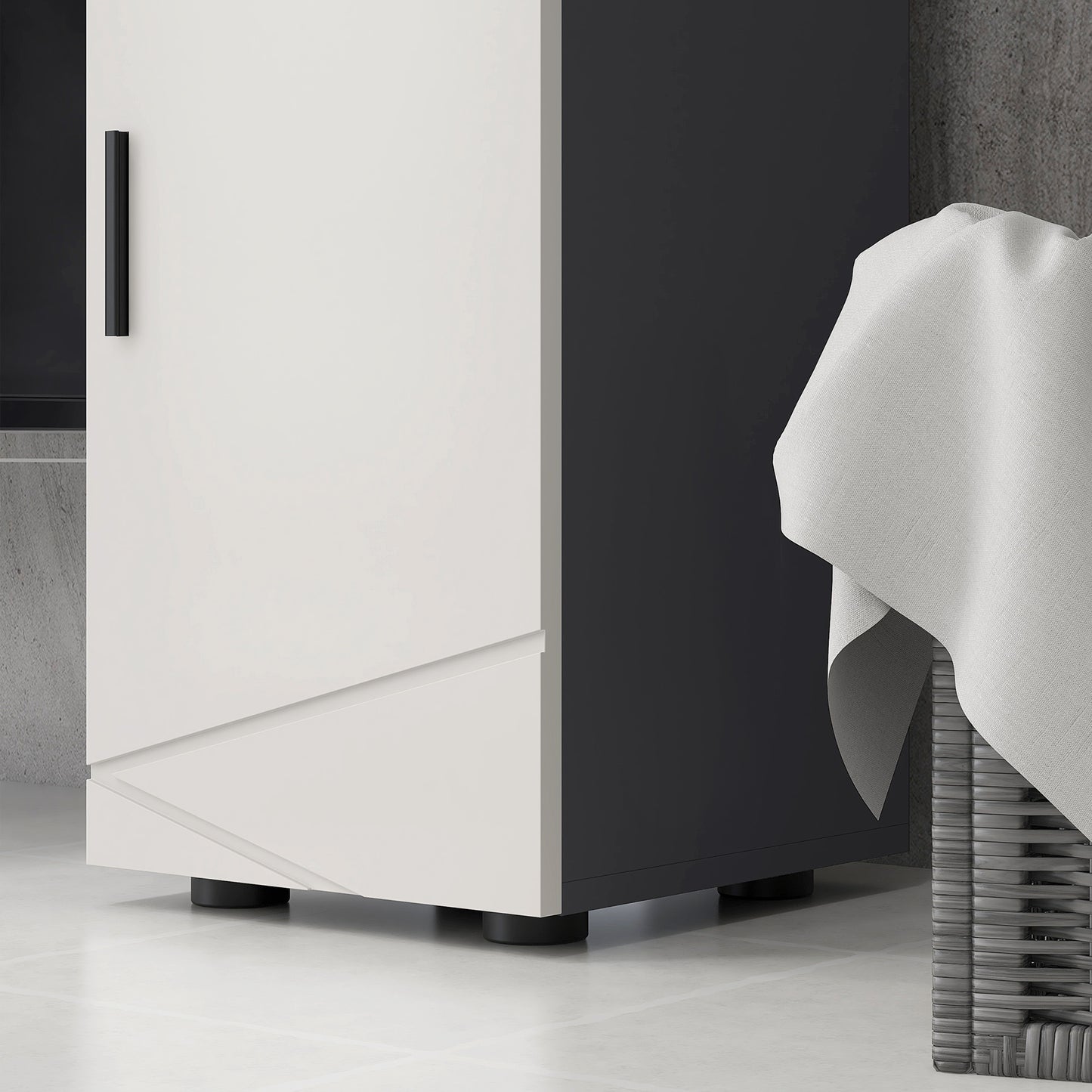 Kleankin Slim Bathroom Cabinet, Narrow Bathroom Storage Cabinet with Drawer, Door Cupboard, Adjustable Shelf and Soft Close Mechanism, Grey