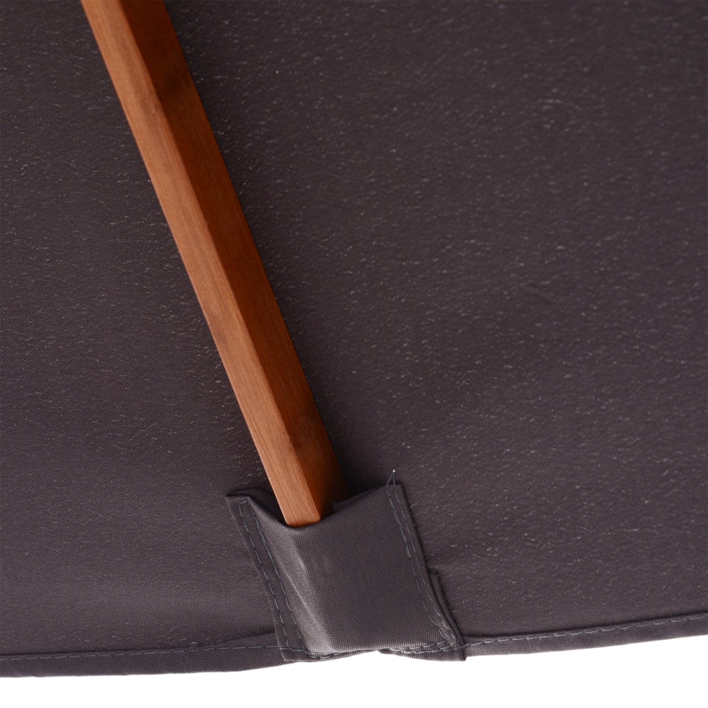 Outsunny 2m x 1.5m Tilt Mechanism Bamboo Wooden Frame Parasol Deep Grey