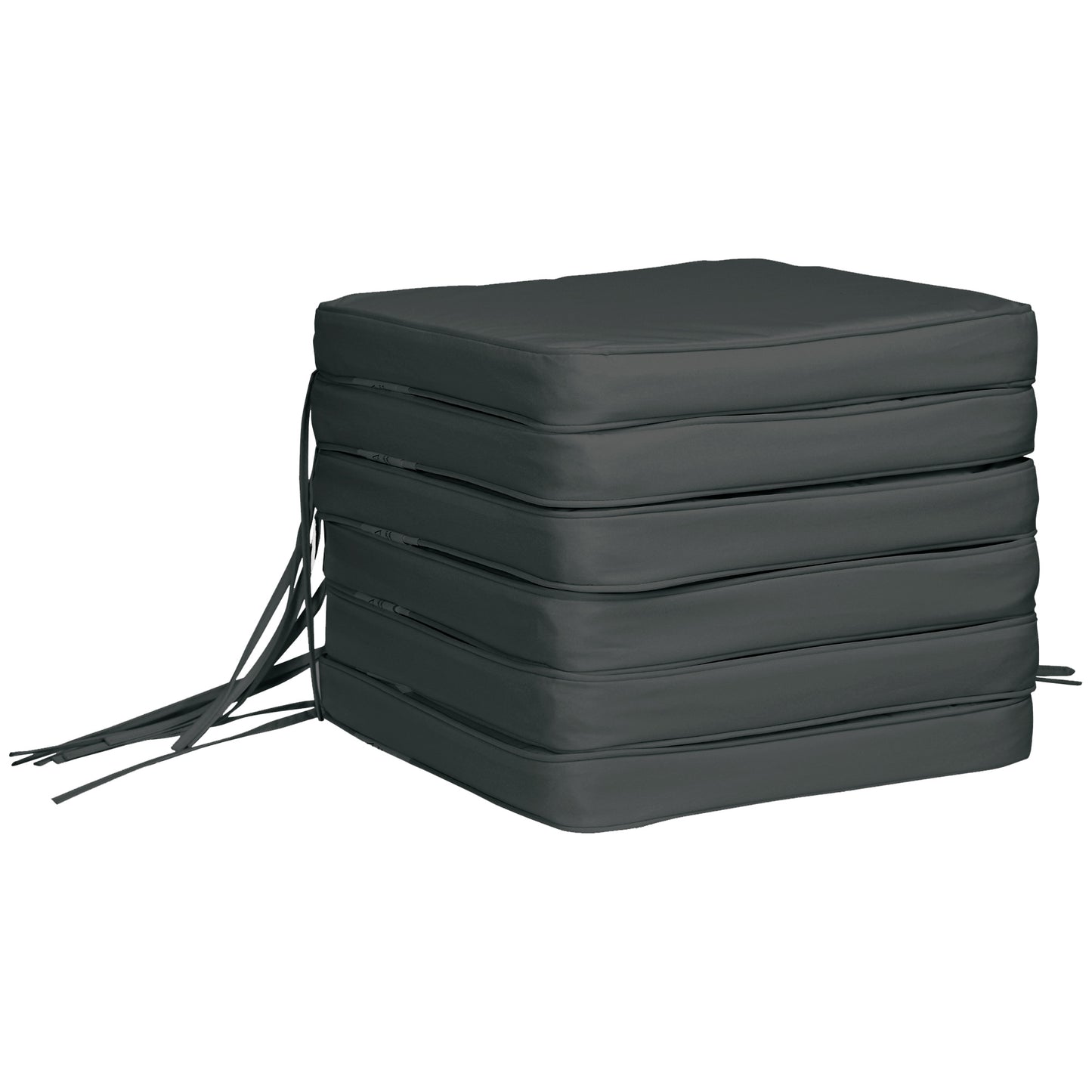 Outsunny Set of 6 Piece Chair Cushion, 42Lx42Wx5T cm - Grey