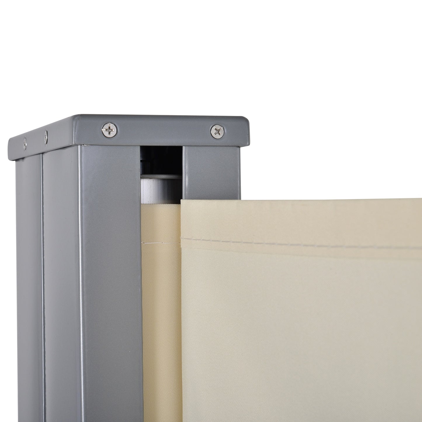 Outsunny Steel Frame Retractable Double Side Awning Beige