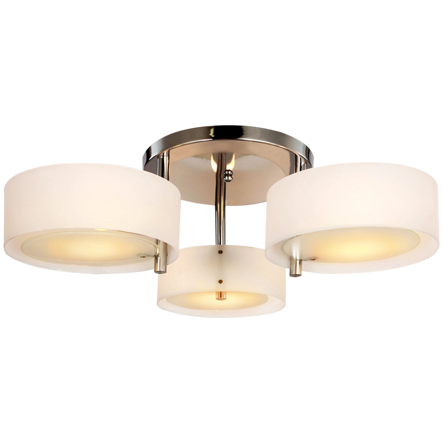 Acrylic Lamp Indoor 3 Light Pendant Chandelier Flush Mount Office Living Room Bedroom w/ Chrome Finish