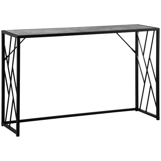 120 cm Console Table, Industrial Sofa Table with Metal Frame for Living Room, Hallway, Grey