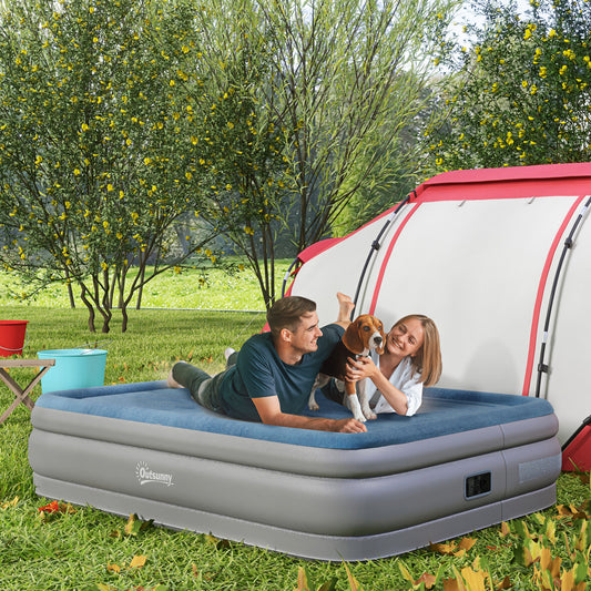 Outsunny Queen-Size Inflatable Mattress, with Built-In Electric Pump and Bag