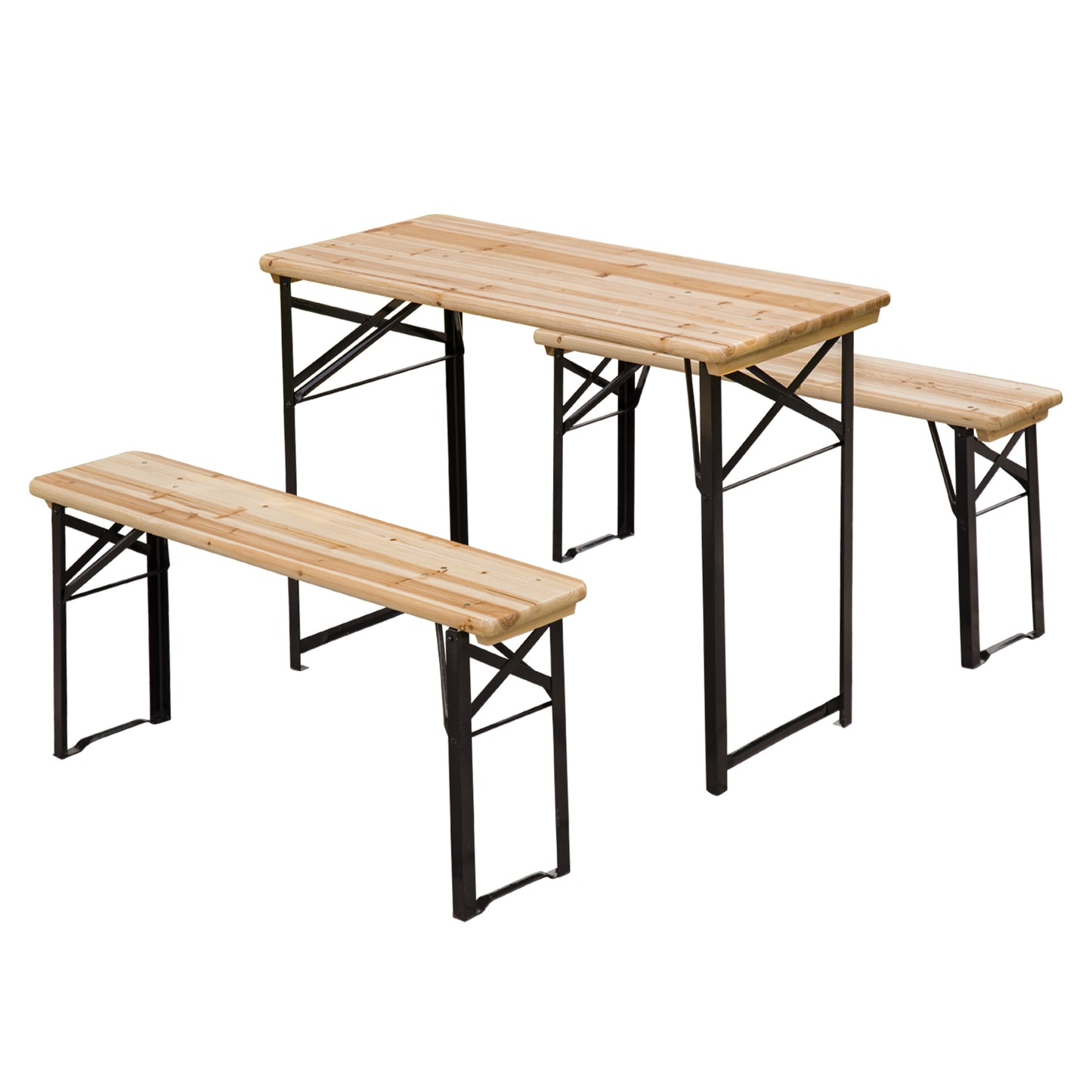 Outsunny Picnic Wooden Table And Bench Dining Set