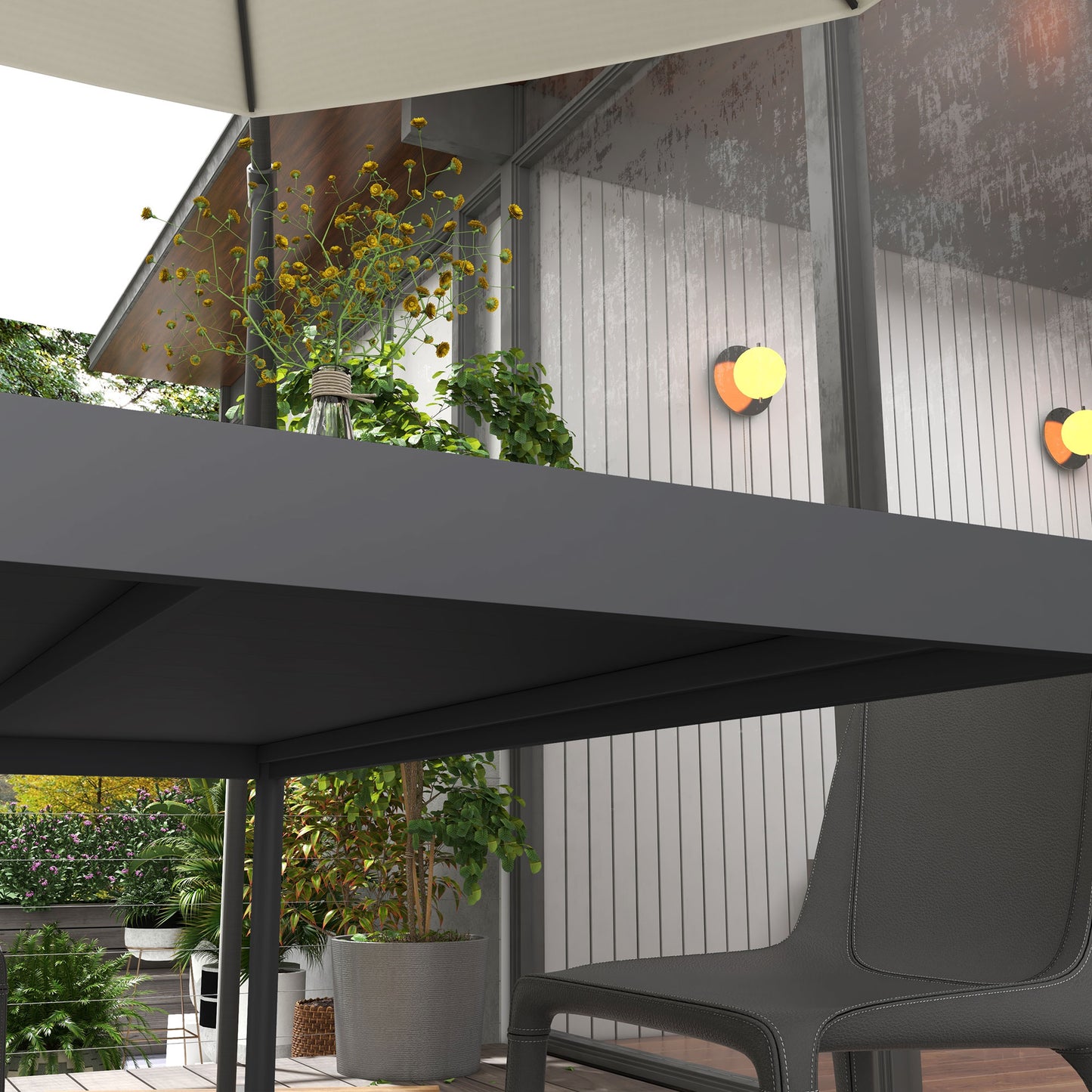 Outsunny Six-Seater Aluminium Outdoor Table