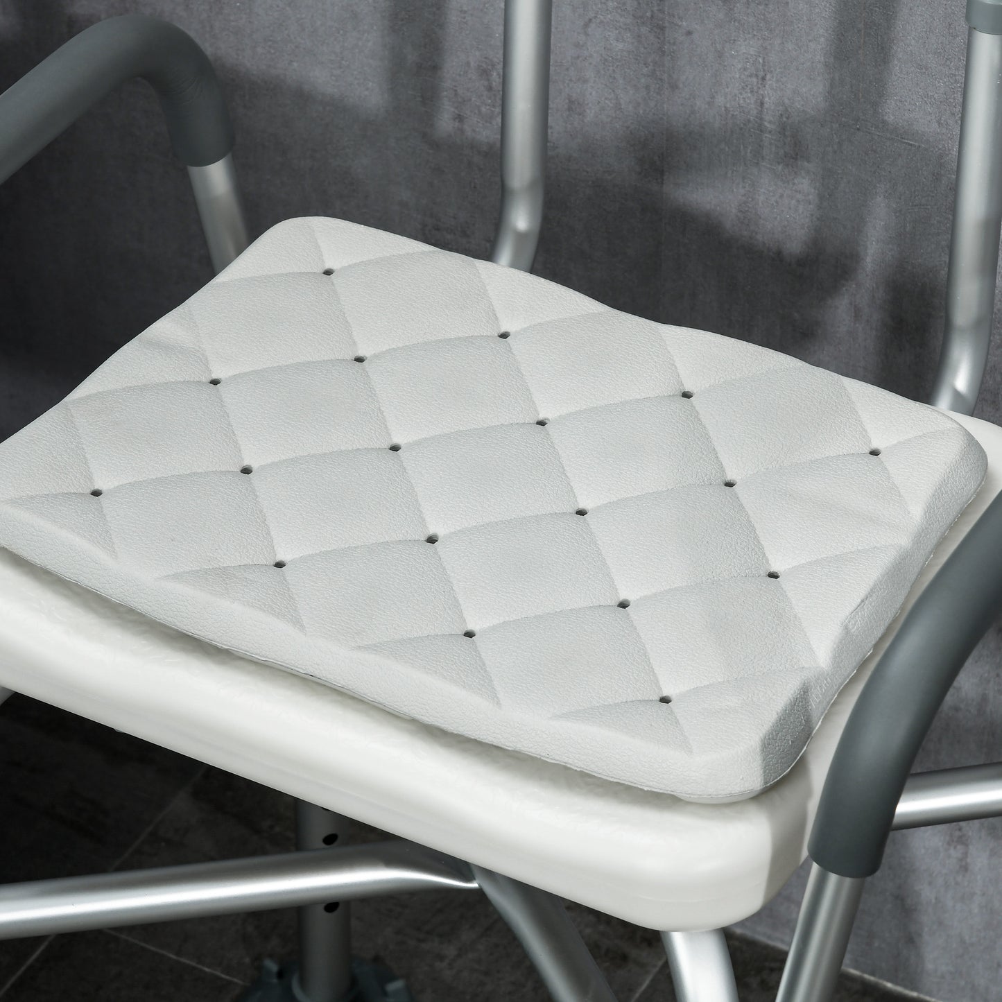 Aluminium Shower Chair With Backs & Arms, Height Adjustable Shower Seat , Removable Padded Cushion Bath Stool