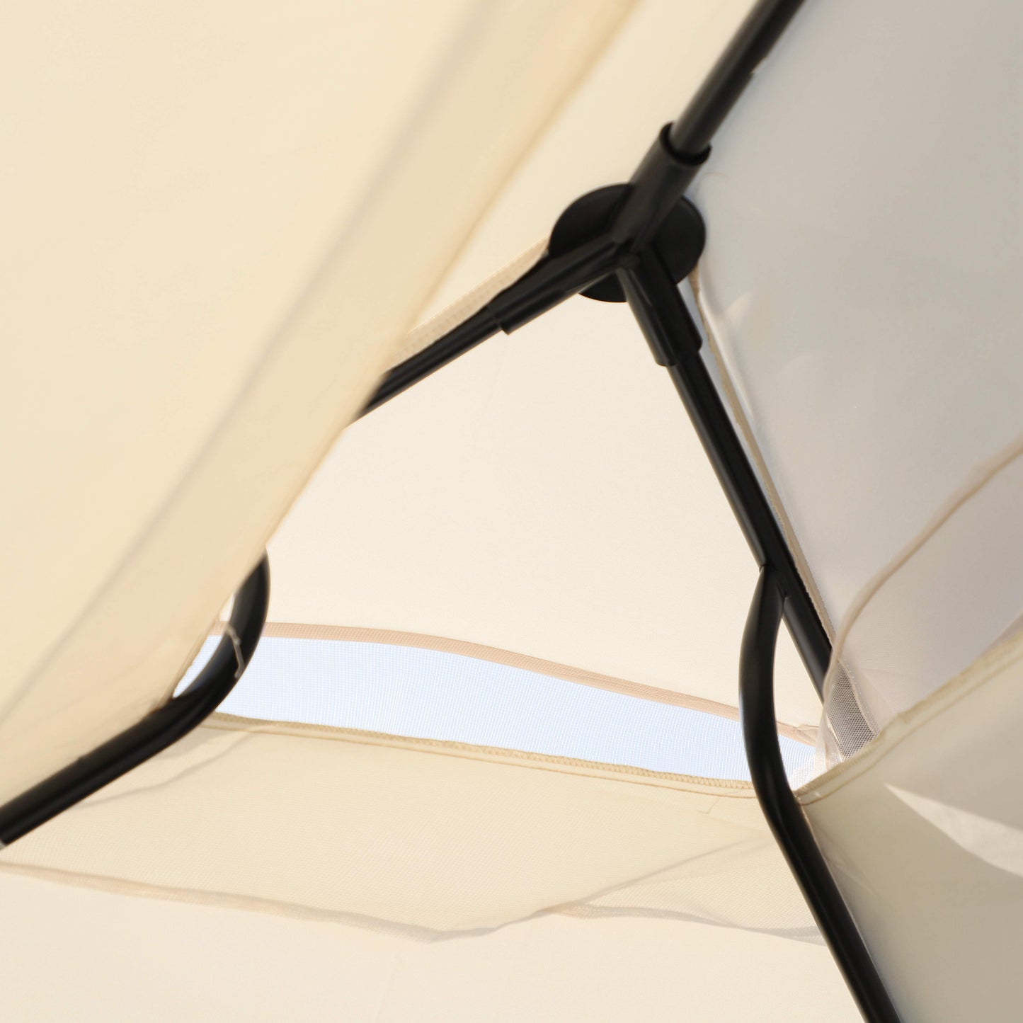 Outsunny Outdoor 2-in-1 Convertible Swing Chair Bed 3 Seater Porch With Nettings