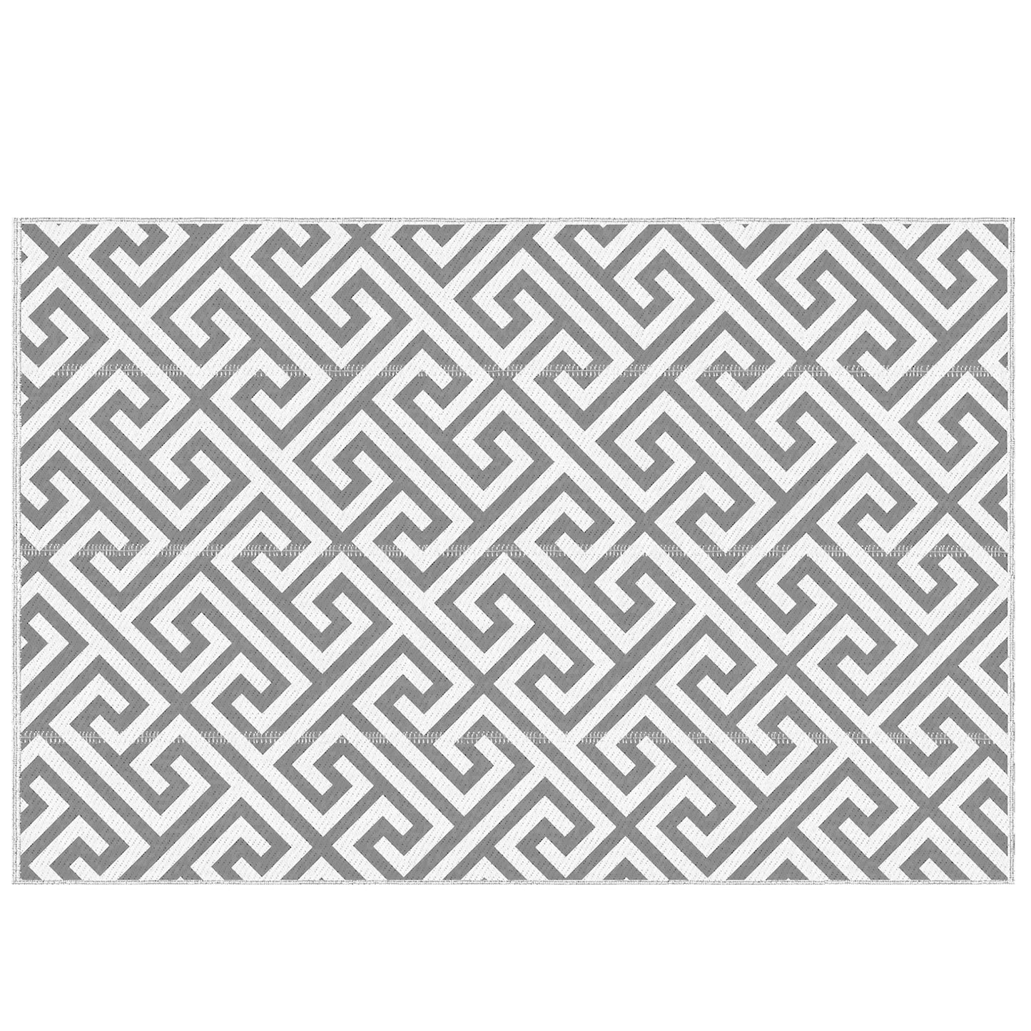 Outsunny Outdoor Rug Reversible Mat Plastic Straw Rug Portable RV Camping Mat for Garden Picnic Indoor, 152x243cm, Light Grey