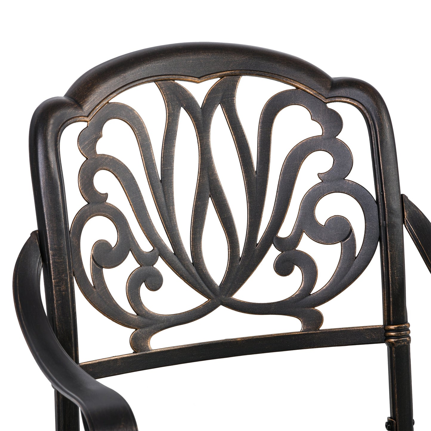 Outsunny 5-Piece Outdoor Furniture Dining Set, Cast Aluminum Conversation Set Includes 4 Chairs, 1 Round Table with Umbrella Hole for Patio Garden
