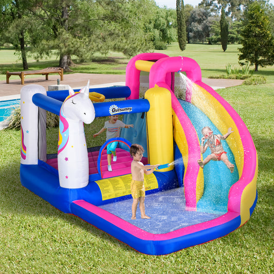 Outsunny 5 in 1 Bouncy Castle for Children with Blower for 3-8 Years Old Kids