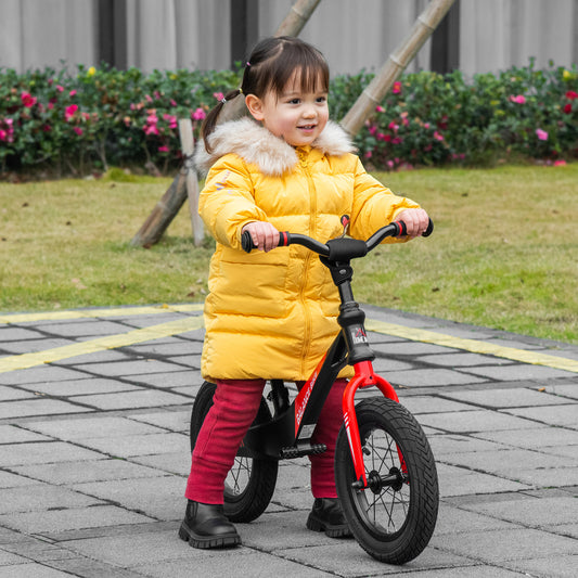 30cm Kids Balance Bike, No Pedal Training Bicycle, w/ Air Filled Tires, Adjustable Handlebar, Padded Seat, for Children Aged 3-6