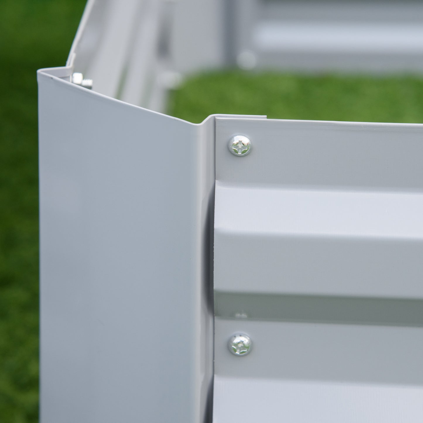 Outsunny Set of 2 Raised Garden Bed, Elevated Planter Box with Galvanized Steel Frame for Growing Flowers, Herbs, 1m x 1m x 0.3m
