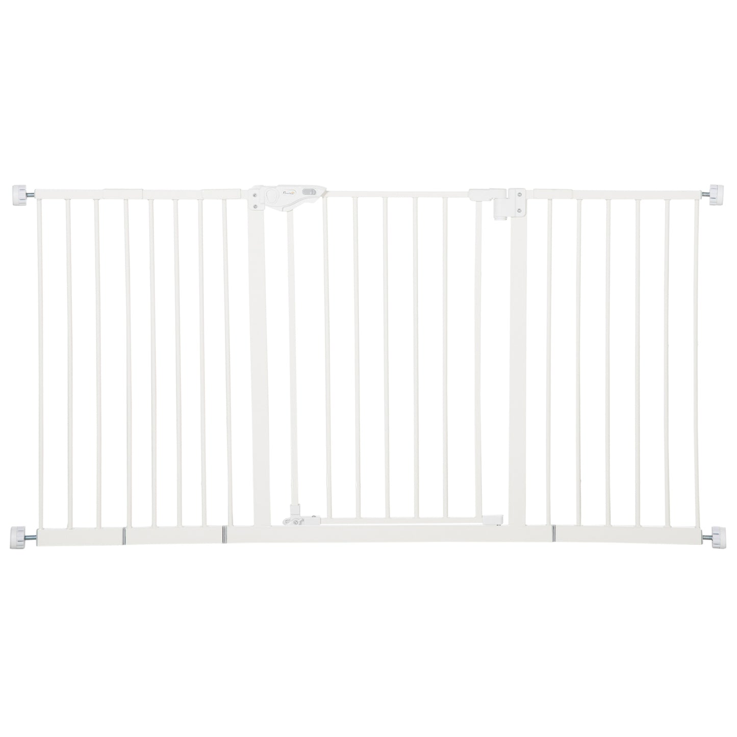PawHut Adjustable Safety Gate Dog Barrier for Doorways, Corridors, Staircases with Three Extensions and Adjustable Screws - White