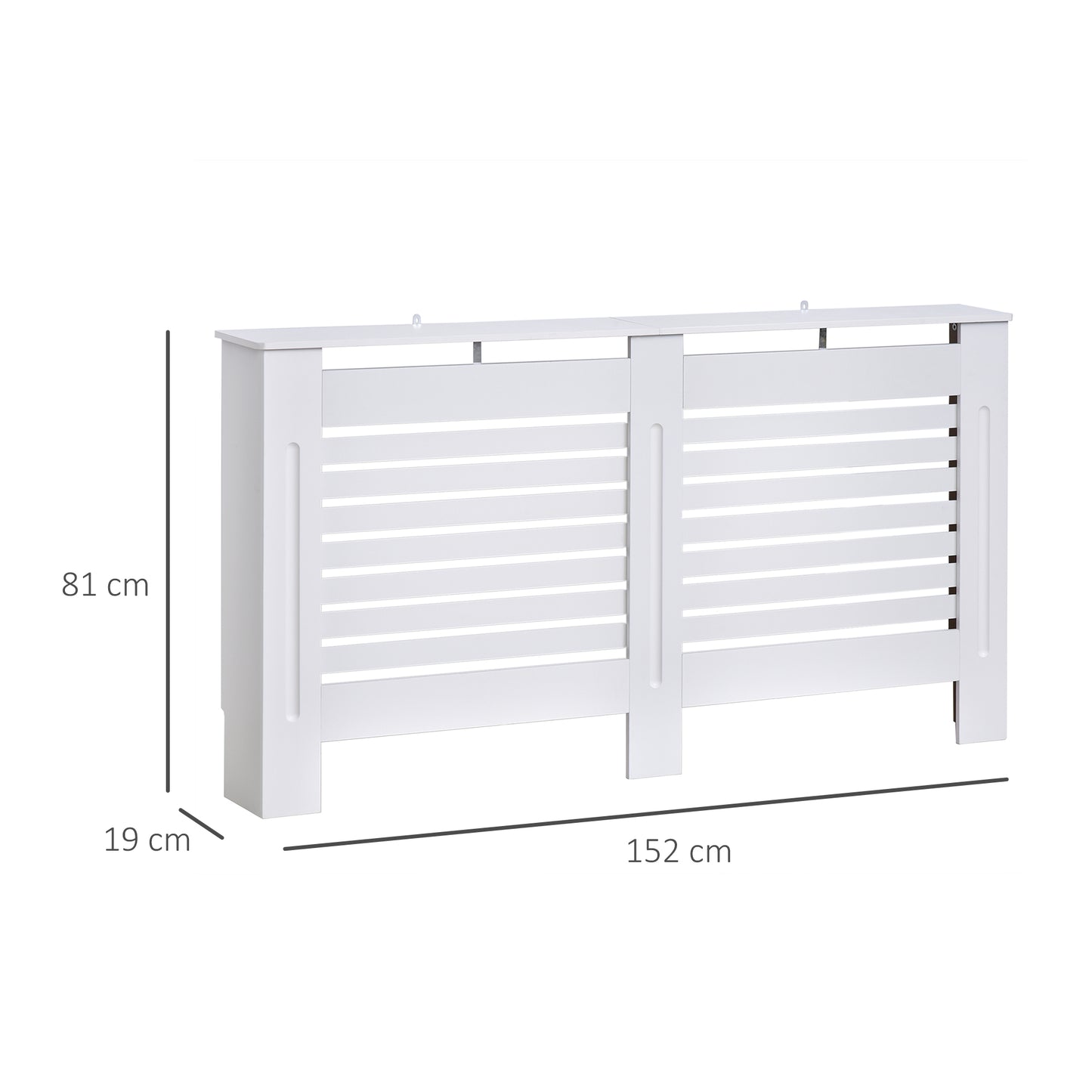 152L x 19W x 81H cm MDF Radiator Cover-White