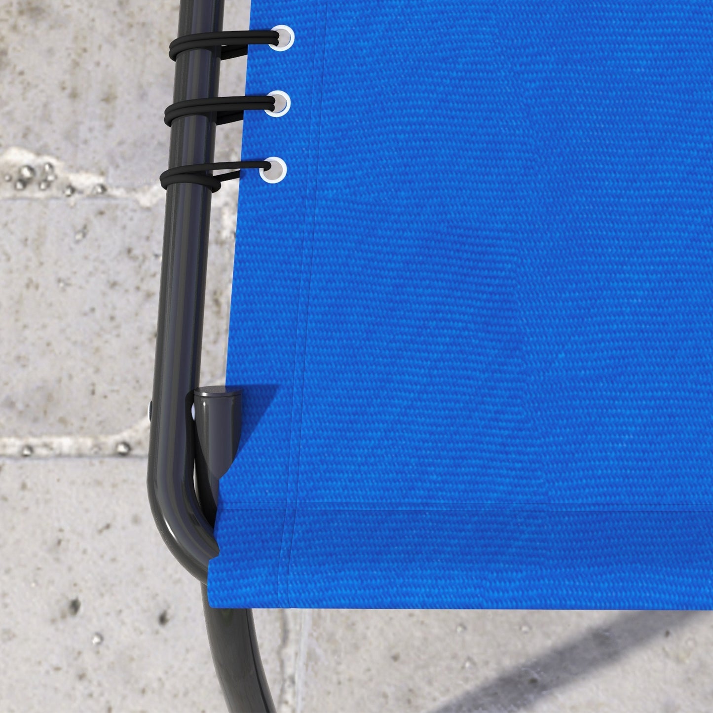 Outsunny Set Of 2 Folding Sun Lounger Beach Chaise Chair Garden Cot Camping Recliner with 4 Position Adjustable Blue