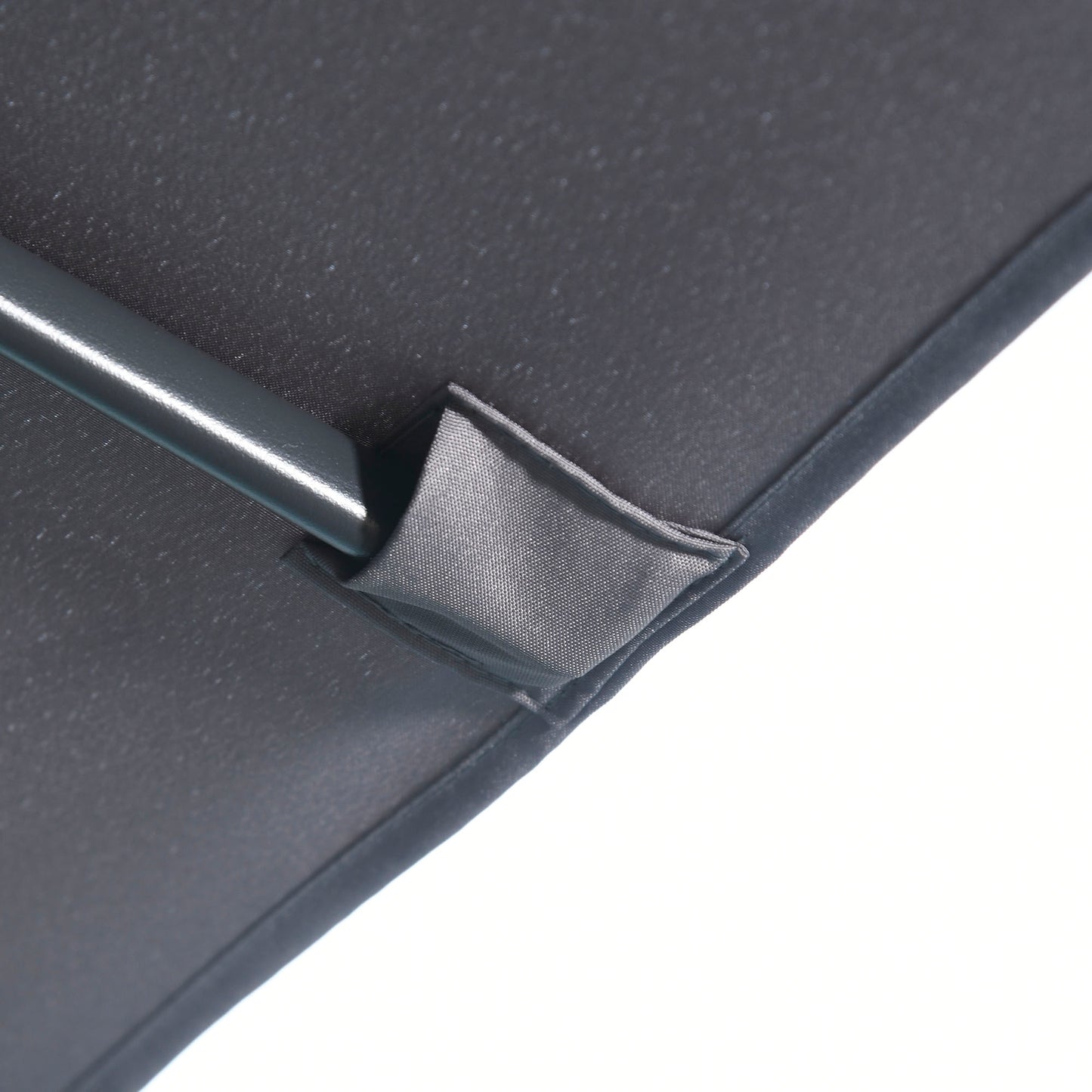 Outsunny Balcony Half Parasol Semi Round Umbrella Patio Crank Handle (2.3m, Grey)- NO BASE INCLUDED