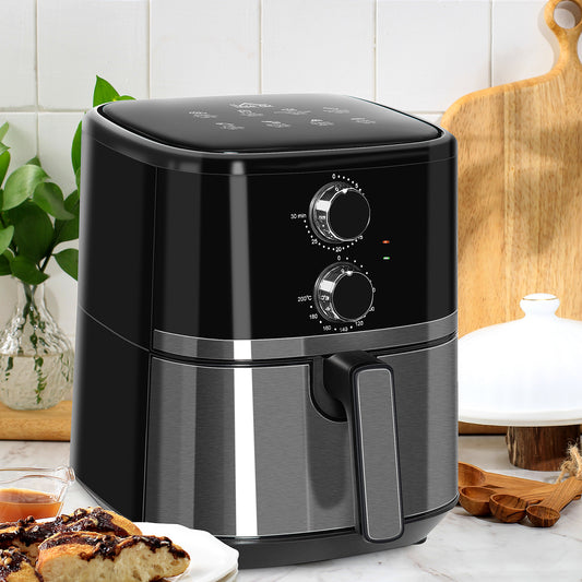 Air Fryers 1500W 4.5L Air Fryers Oven with Rapid Air Circulation, Adjustable Temperature, Timer and Nonstick Basket, Black
