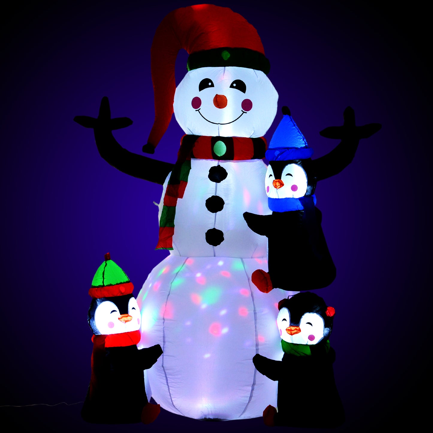 Christmas Inflatable Snowman And Penguins Outdoor Home Seasonal Holiday Decoration With LED Light