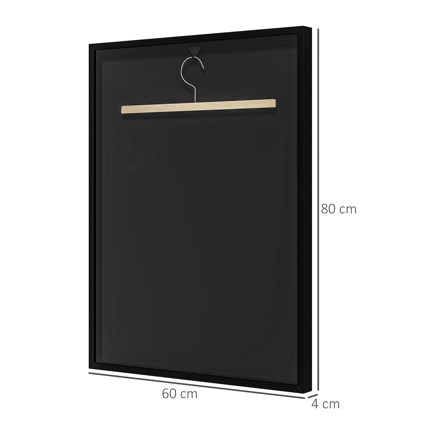 Football Shirt Acrylic Jersey Frame Display W/ UV Protection, Aluminium Sports Shadow Box for Basketball Football Baseball, 60 x 80 cm, Black